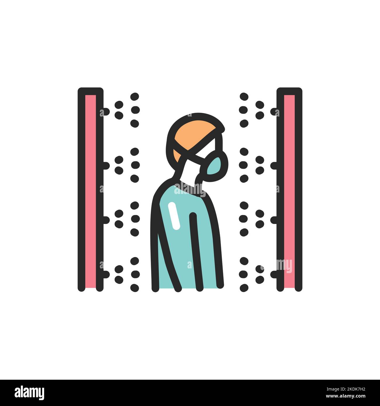 Icône de la ligne de couleur de désinfection humaine. Elément vectoriel isolé. Illustration de Vecteur Icône de la ligne de couleur de désinfection humaine. Elément vectoriel isolé. Illustration de Vecteur