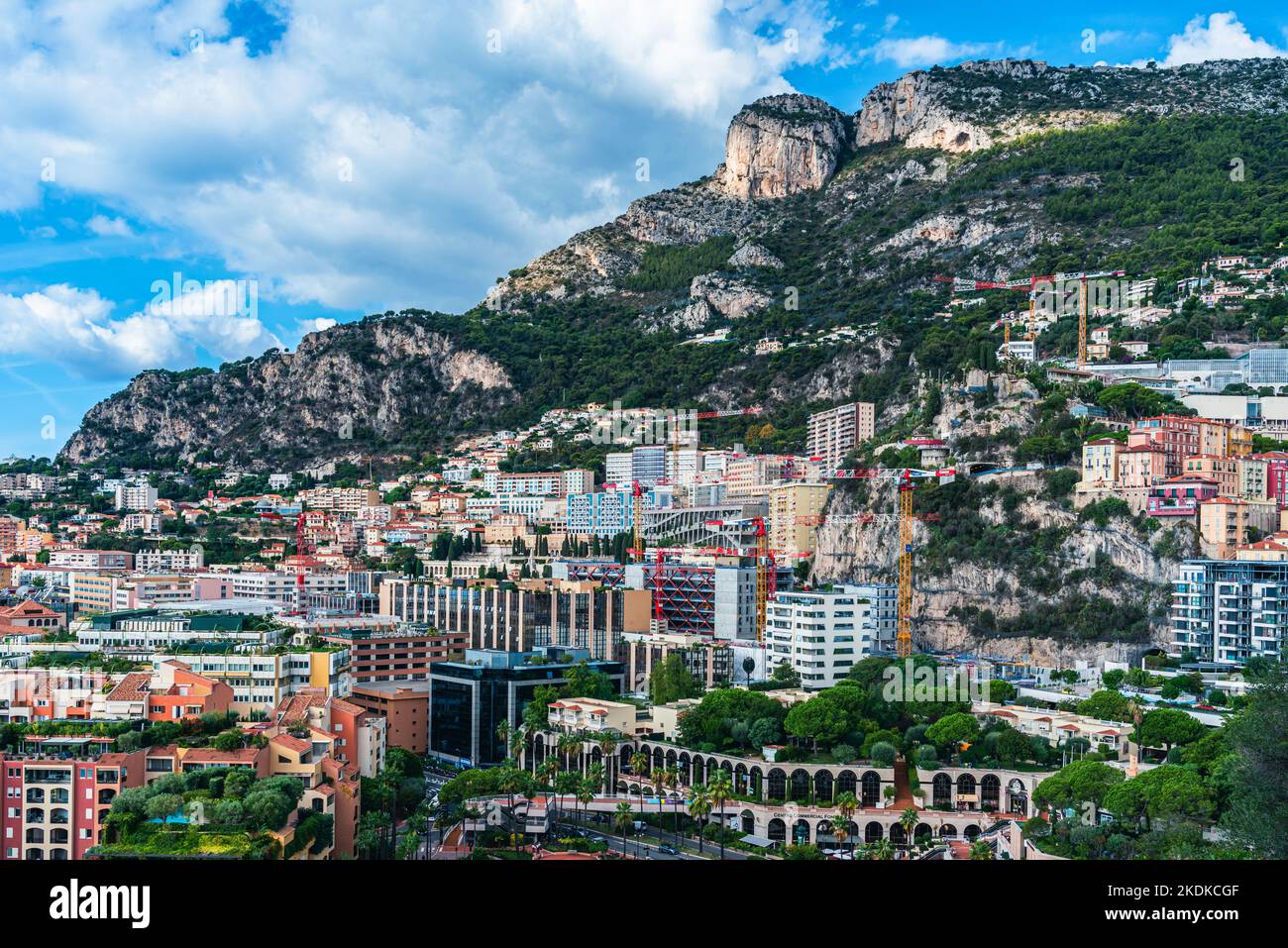 Vue sur Marina Port de Fontvieille, Principauté de Monaco, Monaco, Côte d'Azur Banque D'Images