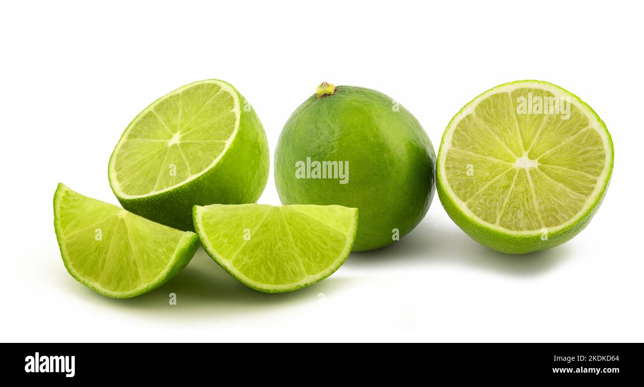 La chaux isolé sur fond blanc Banque D'Images