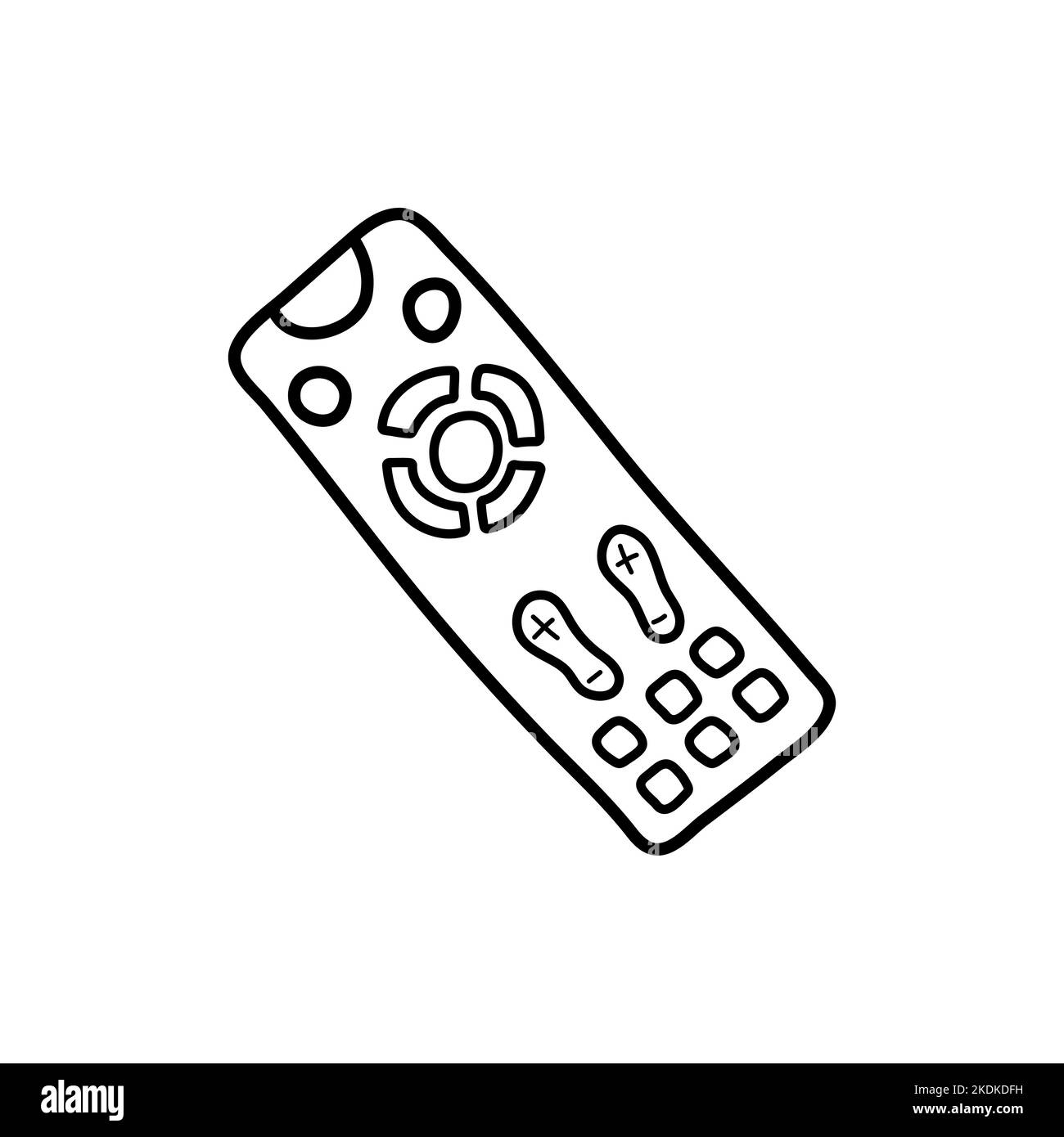 Dessin animé à la main de la télécommande. Œuvres d'art originales colorées, dessin de style puéril comique. Illustration de Vecteur