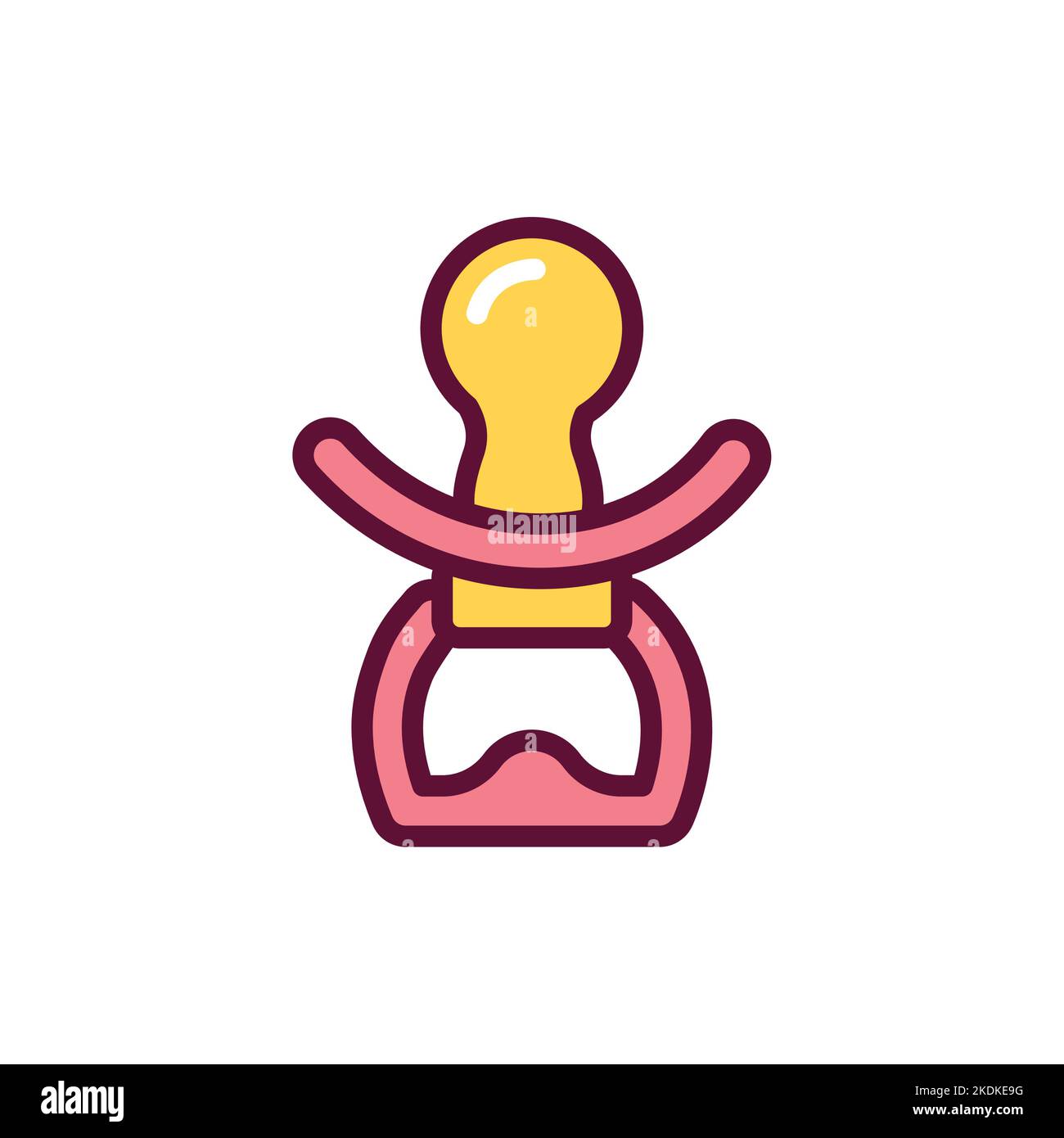 Icône de ligne de couleur de sucette bébé. Elément vectoriel isolé. Illustration de Vecteur
