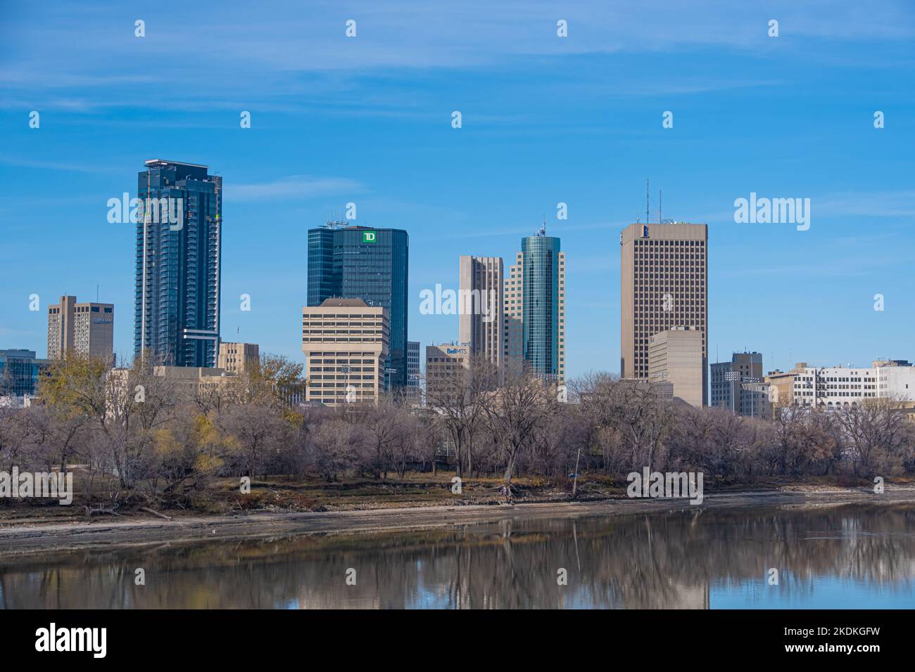 5 août 2022 - Winnipeg Manitoba Canada - Centre-ville de Winnipeg Skyline Banque D'Images