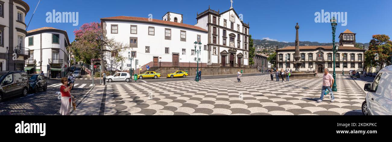 Praça do Município, Funchal, Madère, Portugal. Banque D'Images