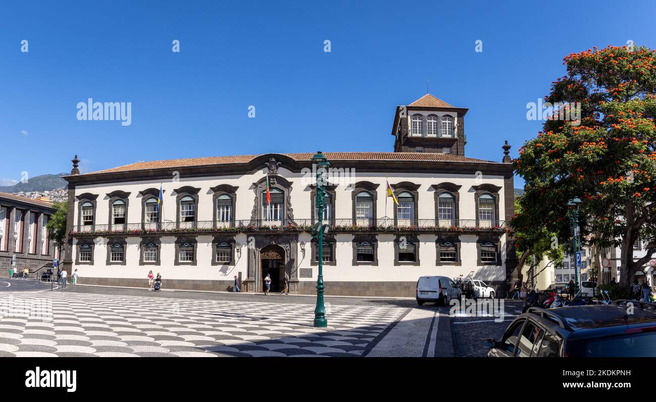 Praça do Município, Funchal, Madère, Portugal. Banque D'Images