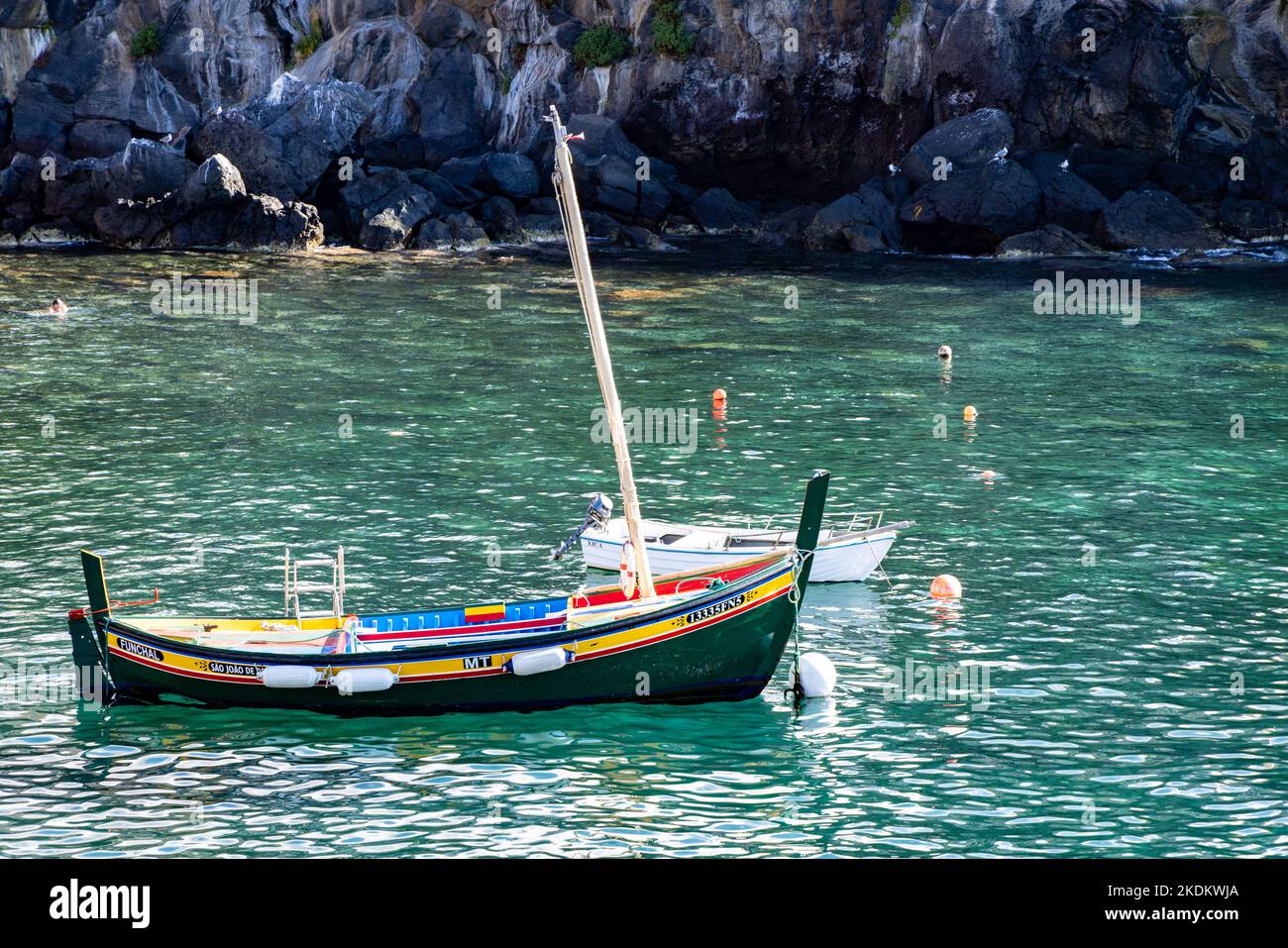 Baía de Câmara de Lobos, Camara de Lobos, Madère, Portugal, Banque D'Images