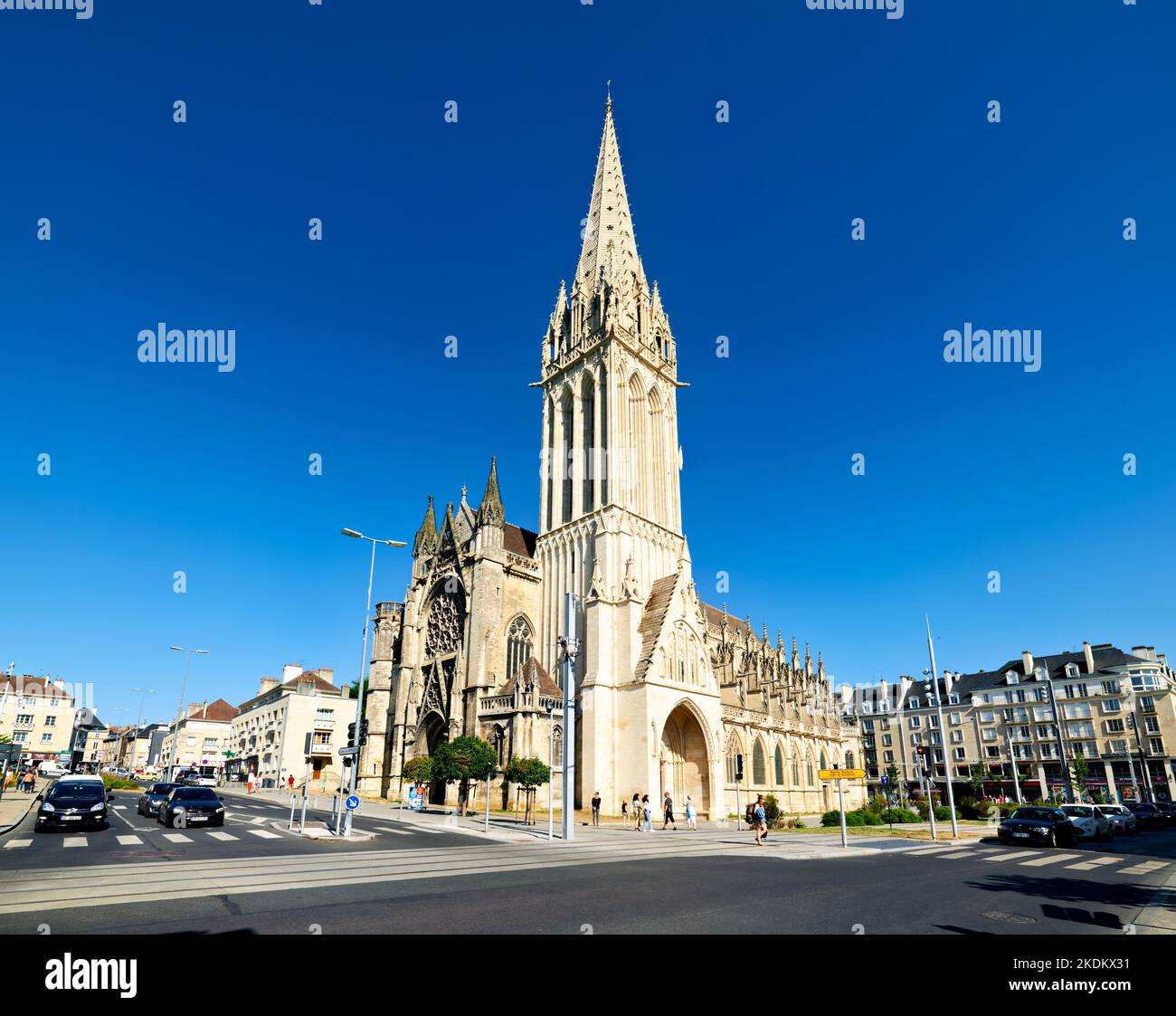 Caen Normandie France. Église Saint-Pierre Banque D'Images