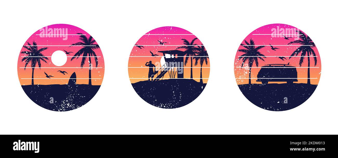 Collection d'imprimés graphiques de chemise en style vacances avec de bonnes couleurs | modèles de conception Vector pour vêtements et vêtements Illustration de Vecteur