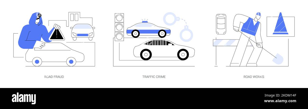 Illustrations vectorielles abstraites de sécurité routière. Illustration de Vecteur