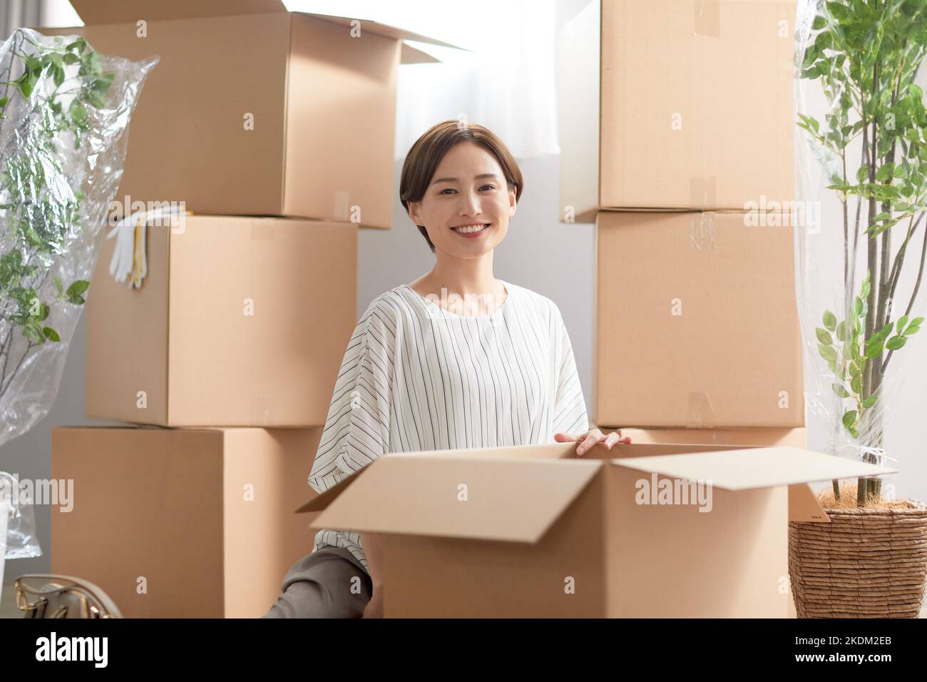 Femme japonaise en déplacement Banque D'Images