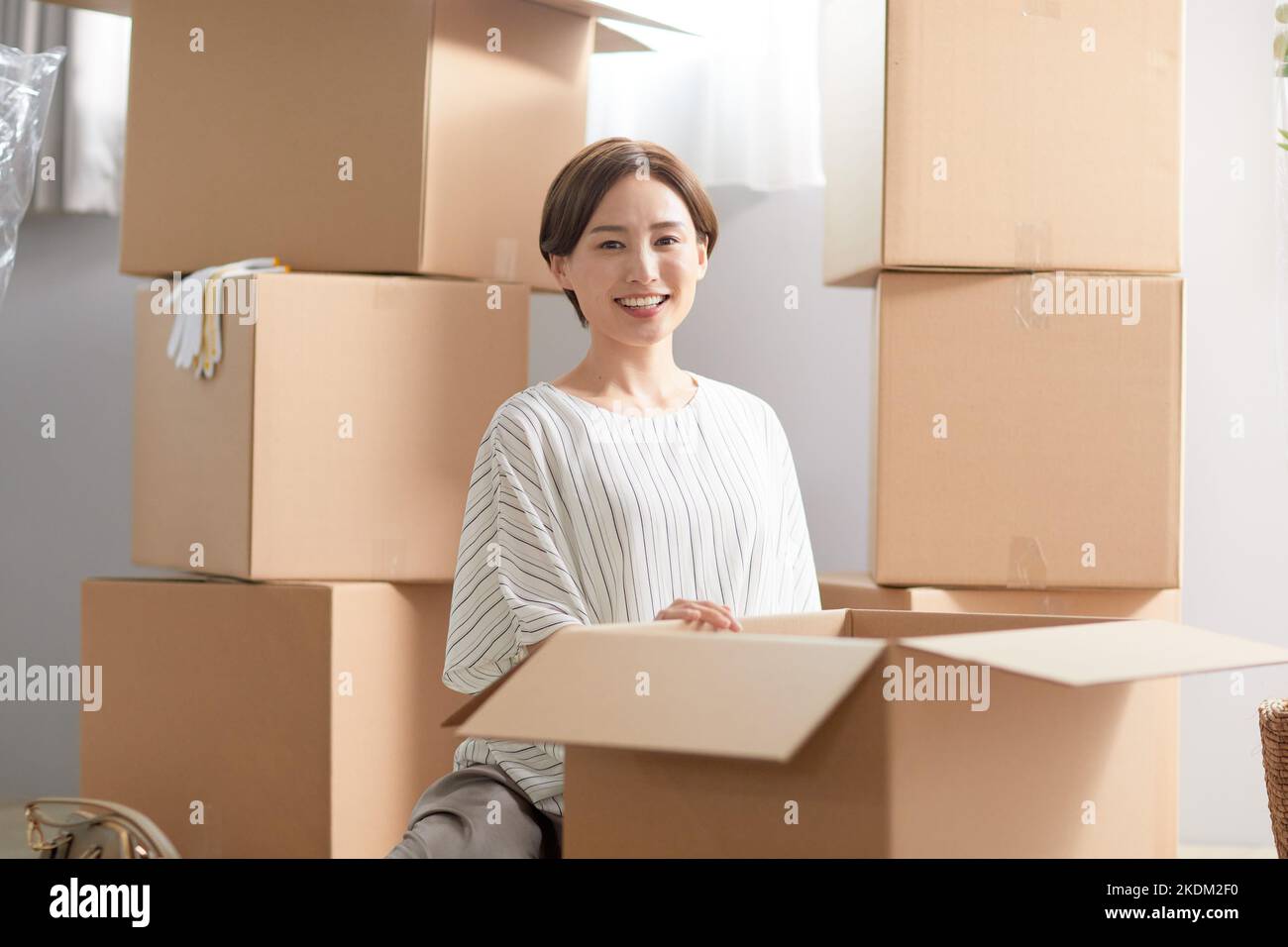 Femme japonaise en déplacement Banque D'Images