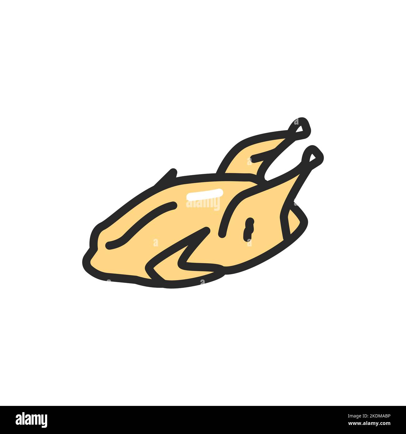 Icône de la ligne de couleur de la viande de caille. Pictogramme pour page Web, application mobile, Promo. Illustration de Vecteur