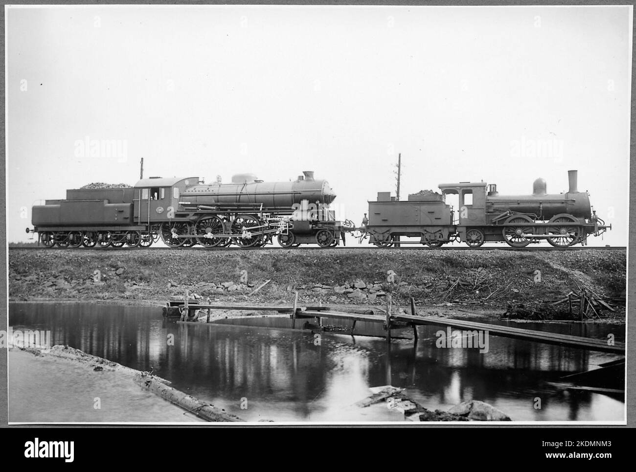 Chemins de fer de Bergslager, BJ H3S 110 et BJ B 35. Banque D'Images