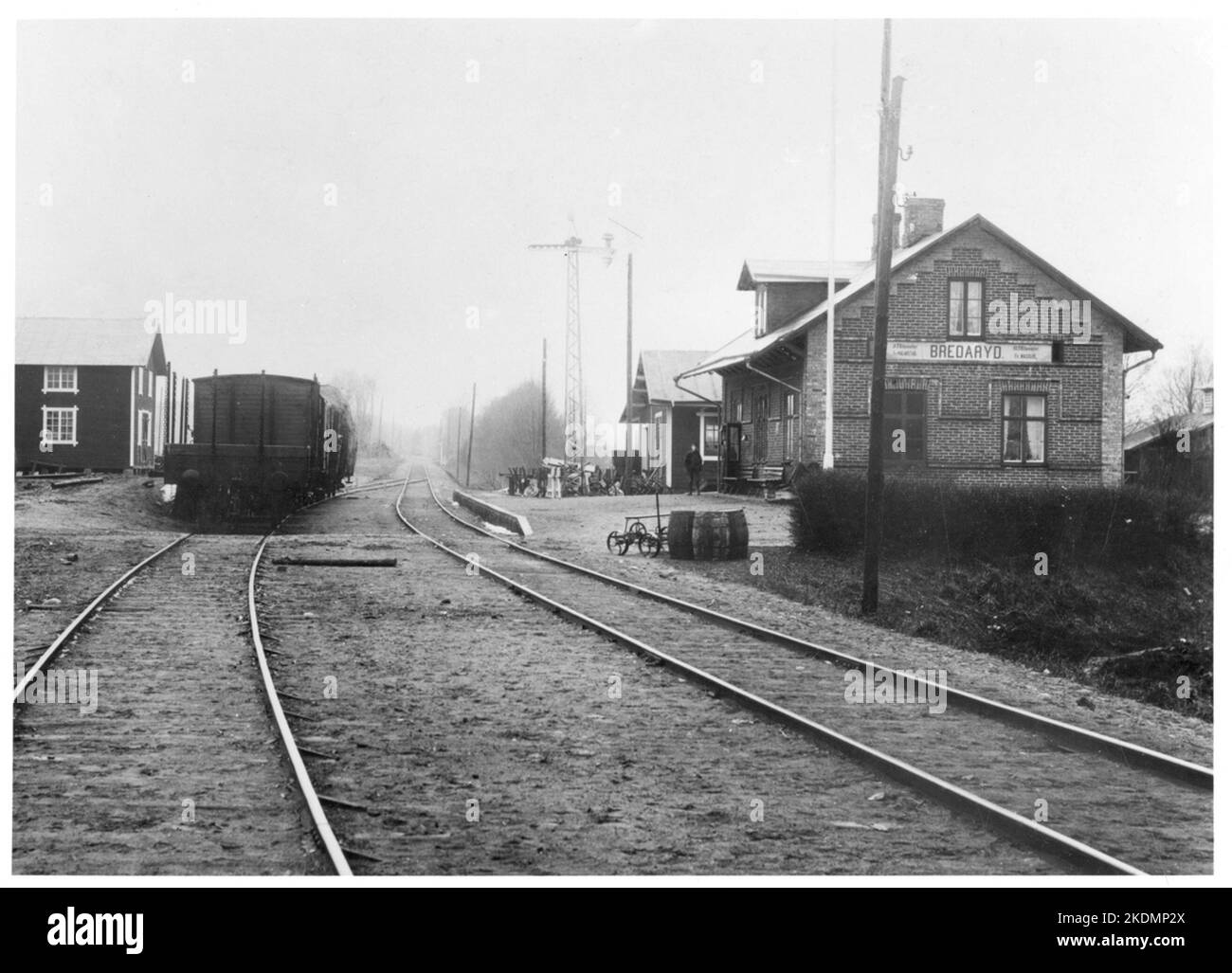 Gare de Bredaryd vers 1916. Banque D'Images