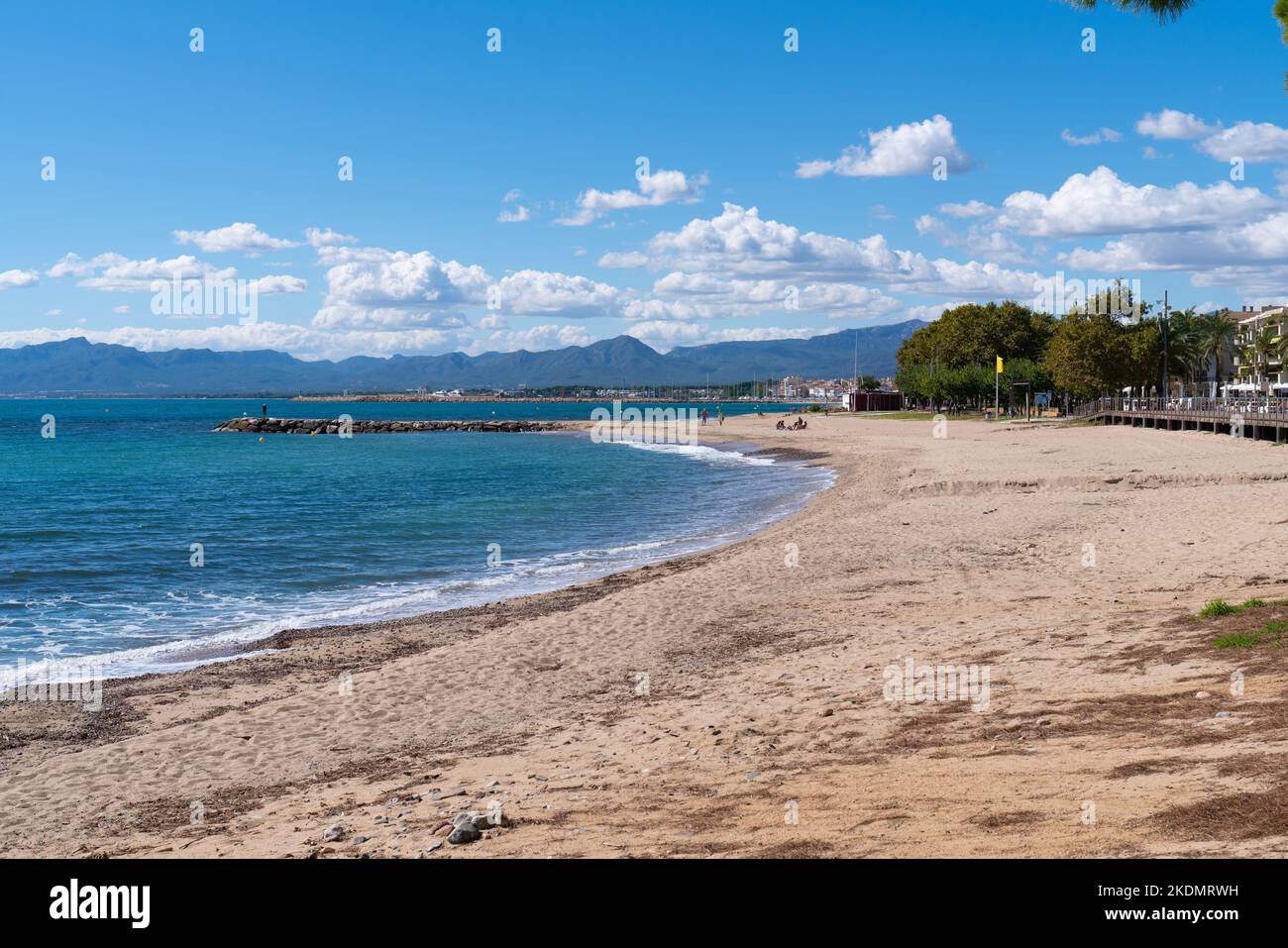 Playa Cavet Cambrils plage Costa Dorada Catalogne Espagne Côte d'or Banque D'Images