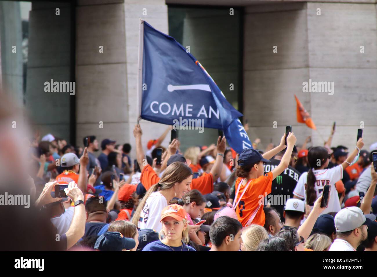 Houston, États-Unis. 7 novembre 2022. Les foules de la série mondiale d'Astros au centre-ville de Houston plus d'un million de fans d'Astros devaient se rendre à la parade de la victoire d'Astros au centre-ville de Houston après avoir remporté la série mondiale 2022. Crédit : Robert Balli/Alay Live News Banque D'Images