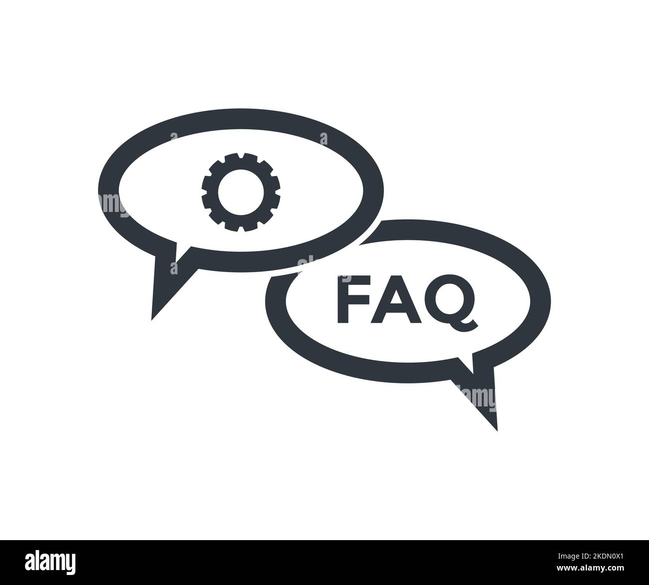 FAQ aide, Foire aux questions concept logo design. Réponses et questions. Illustration vectorielle pour bannière Web, présentation commerciale. Illustration de Vecteur