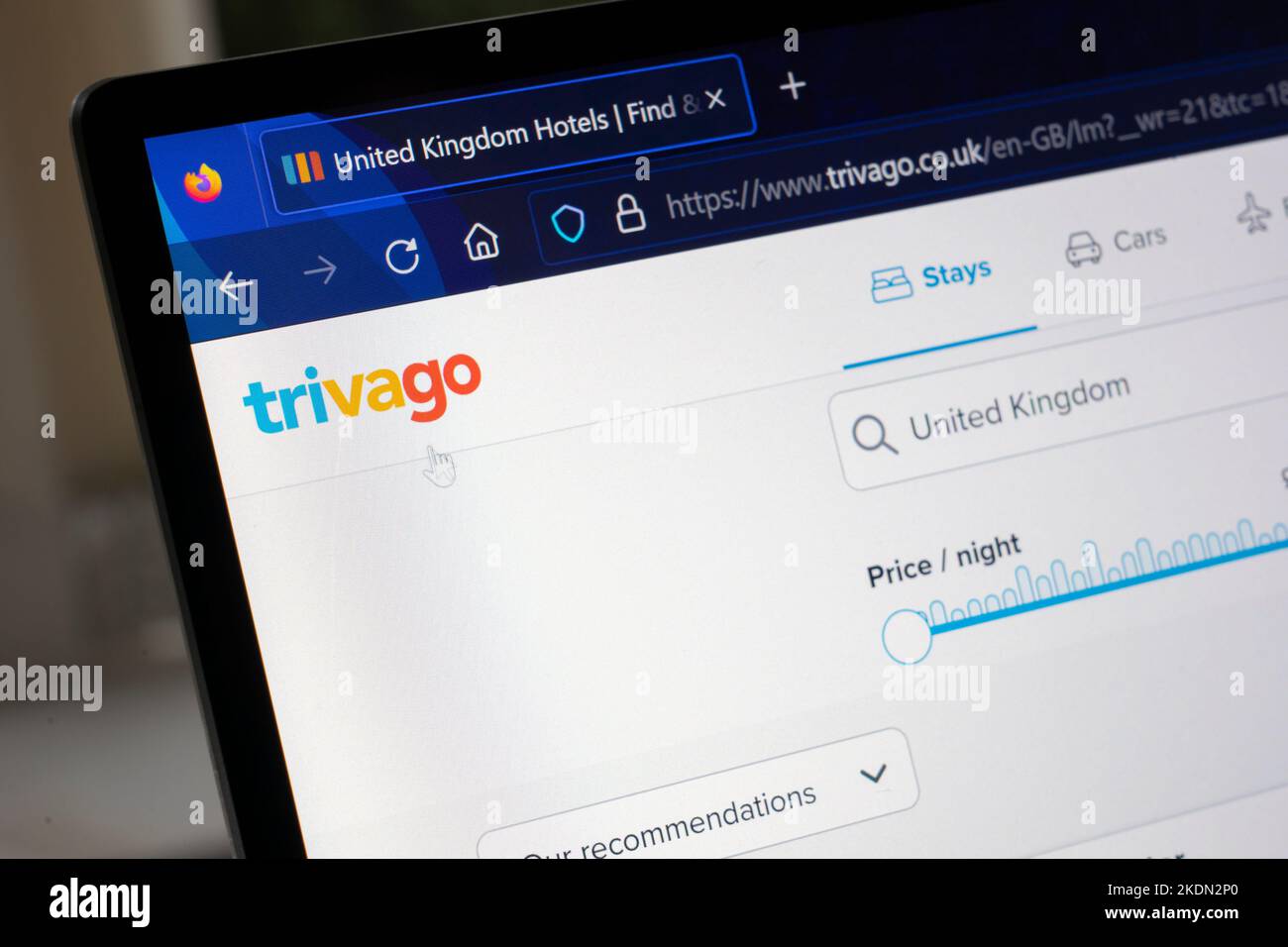 Trivago N.V. est une société de technologie allemande spécialisée dans les services et produits liés à Internet dans les domaines de l'hôtel, de l'hébergement et de la métarecherche Banque D'Images