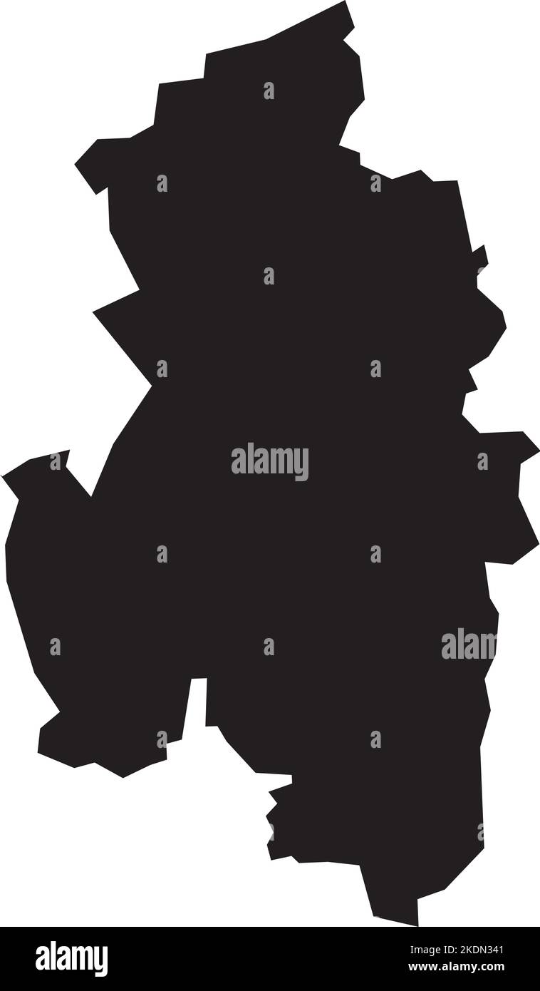 Carte vectorielle vierge plate noire de la capitale régionale allemande d'ISERLOHN, ALLEMAGNE Illustration de Vecteur