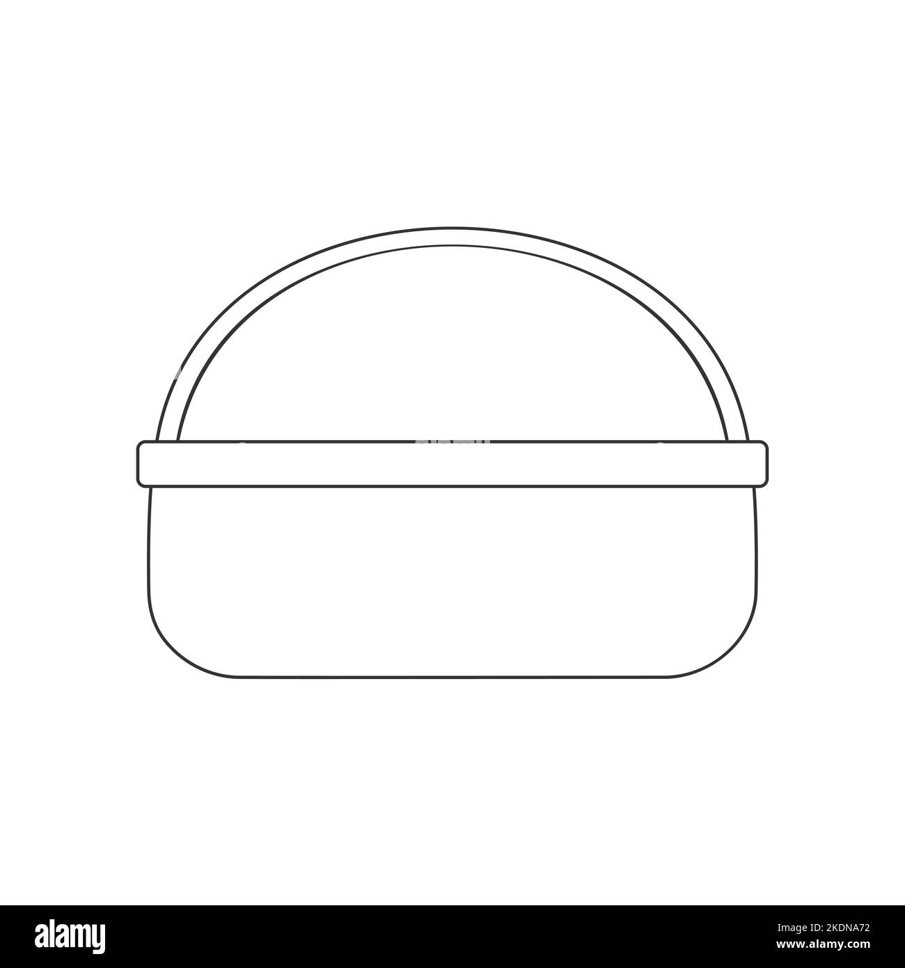 Icône de panier pique-nique en osier vide. Panier à saule tissé fait à la main isolé sur fond blanc. Illustration vectorielle. Illustration de Vecteur