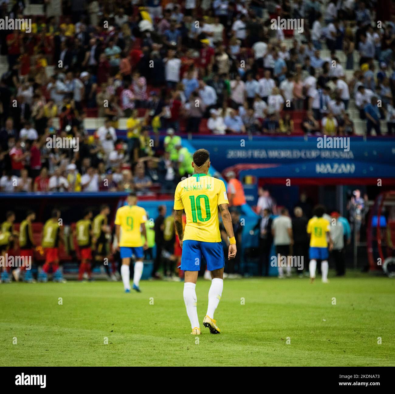 Kasan, 06.07.2018 Neymar (Brasilien) enttäuschter Abgang Brasilien - Belgien Copyright (nur für journalistische Zwecke) par : Moritz Müller, Wilhelm-R Banque D'Images
