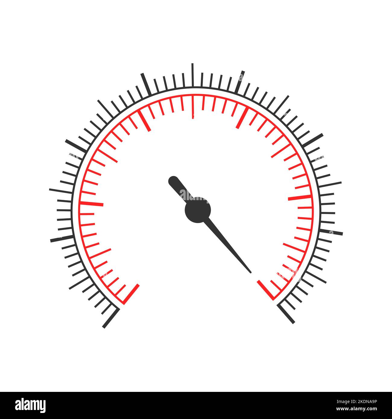 Échelle de mesure ronde avec deux graphiques et une flèche. Modèle de manomètre, de jauge de niveau ou de pression, de baromètre, d'interface d'outil de compas isolé sur fond blanc. Illustration vectorielle Illustration de Vecteur