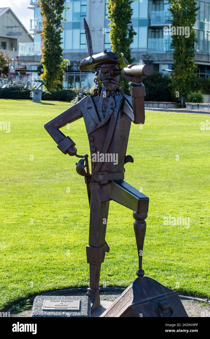 Sculpture de Sidney Pirate à Sidney, Colombie-Britannique, Canada Banque D'Images