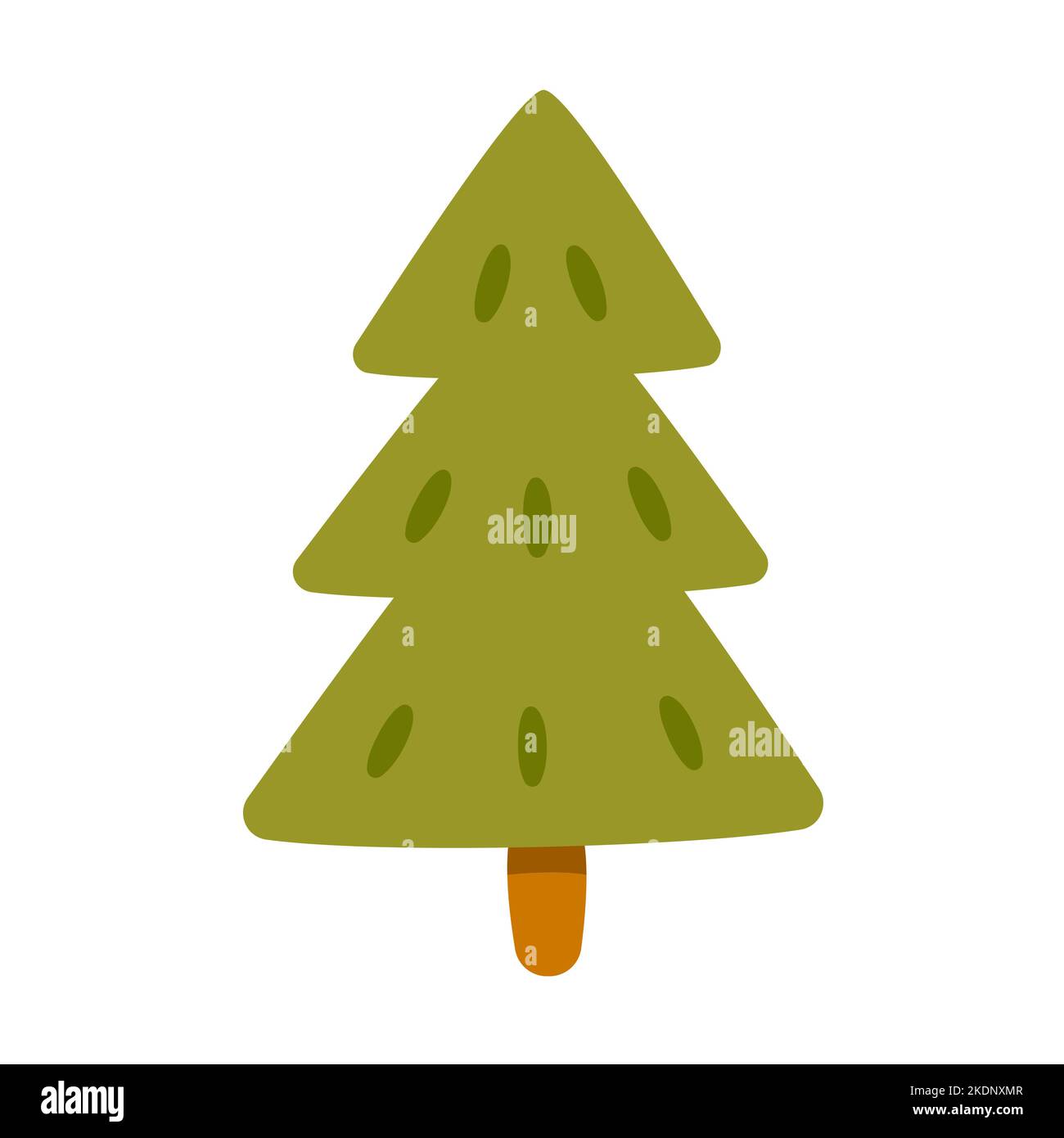 Un petit arbre jouet. Illustration simple à vecteur de couleur. Décoration pour les enfants Illustration de Vecteur