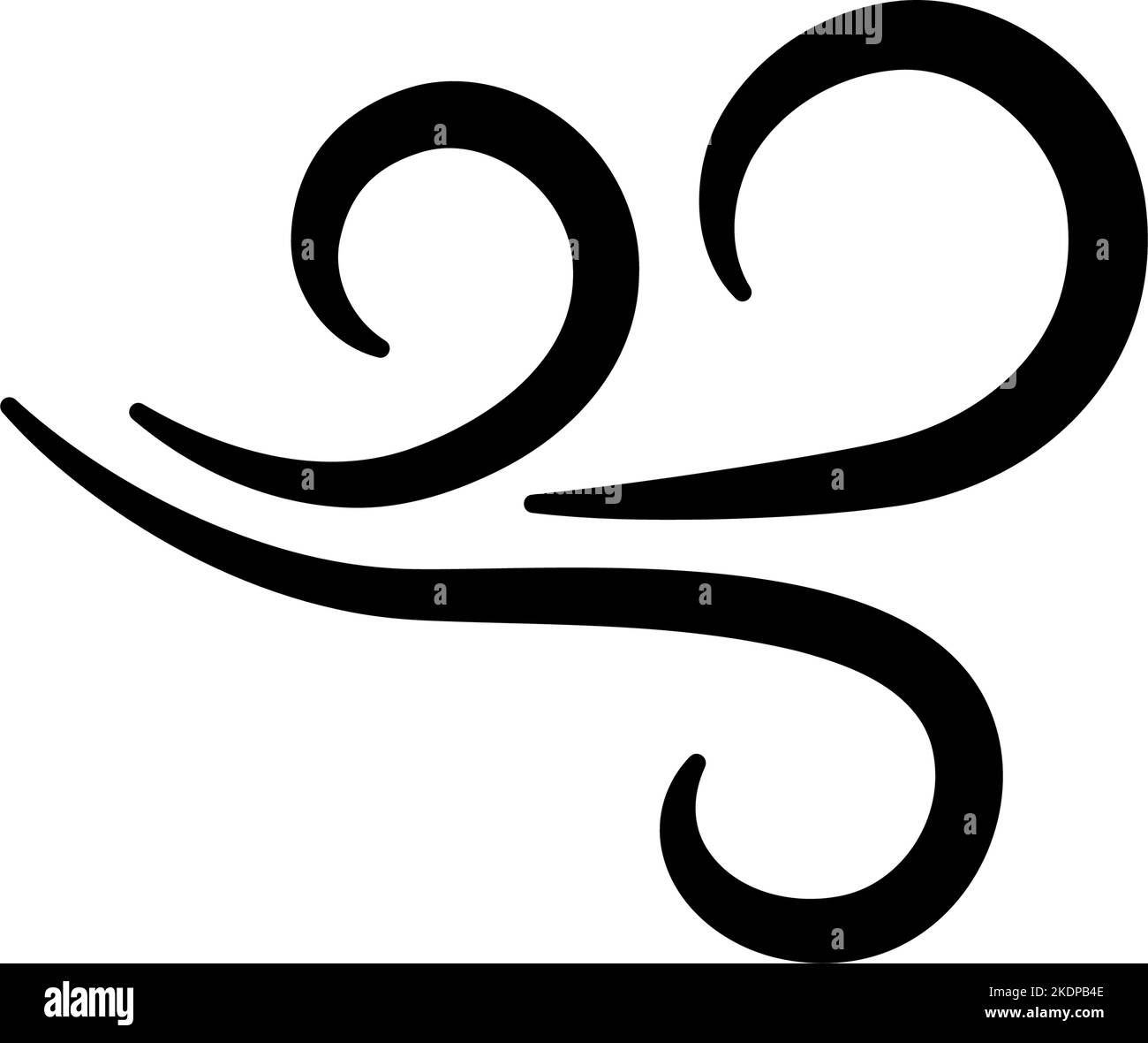Icône de débit d'air du vent dessinée à la main. Symbole respiration libre. Signe de débit d'air frais. Icônes de soufflerie Doodle. Symbole météo. Élément de conception de climat. Vecteur Illustration de Vecteur