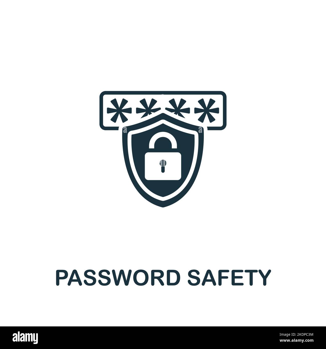 Icône de sécurité du mot de passe. Icône Cyber Security monochrome simple pour les modèles, la