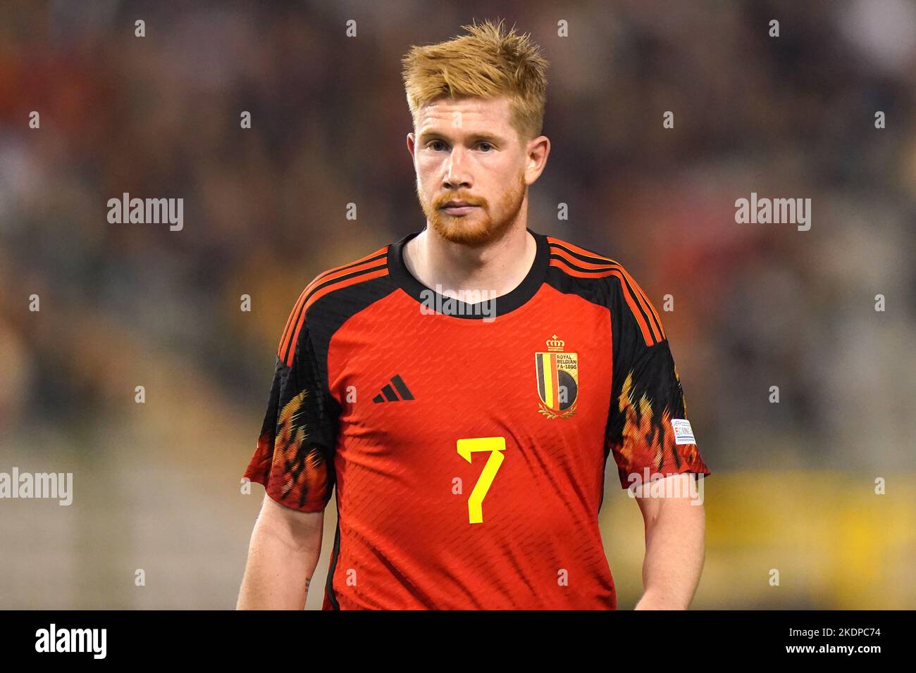 Photo du dossier datée du 22-09-2022 de Kevin de Bruyne, Belgique. Joueur de star pour Belguim. Médaillés de bronze il y a quatre ans, la Belgique a fait ses qualifications. Pourtant, leur génération d'or tant annoncée est passée au-delà de son meilleur et a une dernière chance de transformer le potentiel en argenterie. De Bruyne est sans doute au sommet de ses pouvoirs, mais Eden Hazard et Romelu Lukaku ont connu des luttes prolongées au niveau des clubs. Date de publication : mardi 8 novembre 2022. Banque D'Images