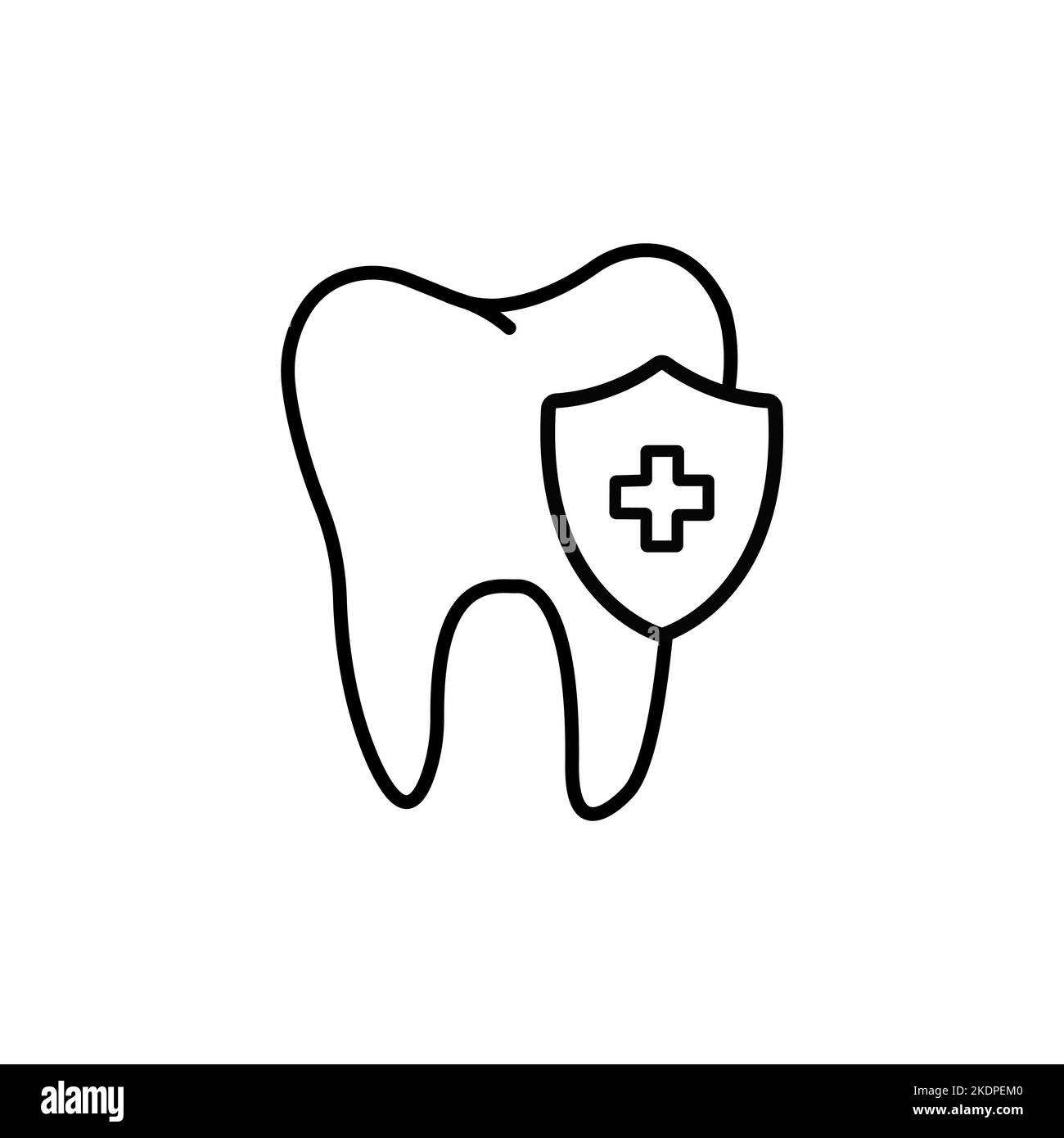 Icône soins dentaires. Symbole d'assurance des dents Illustration de Vecteur