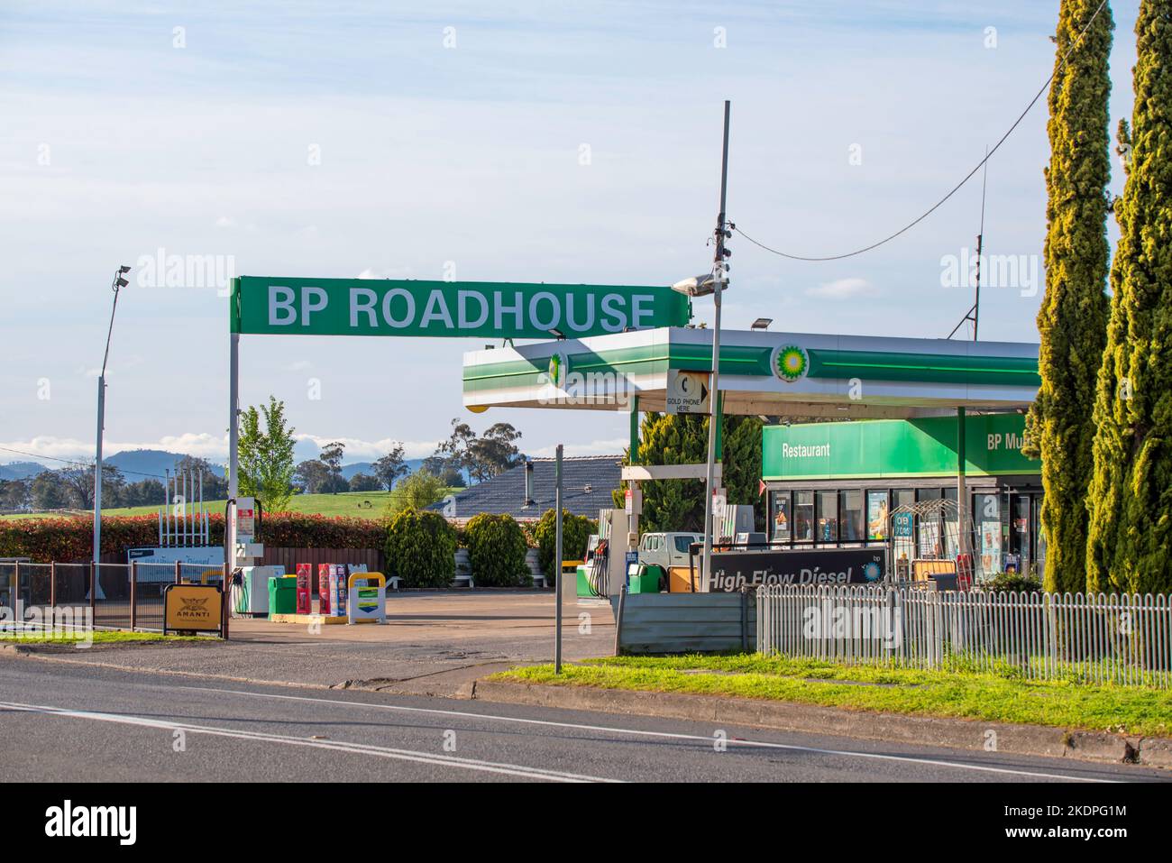 Une stationservice ou une stationservice BP Roadhouse en début de