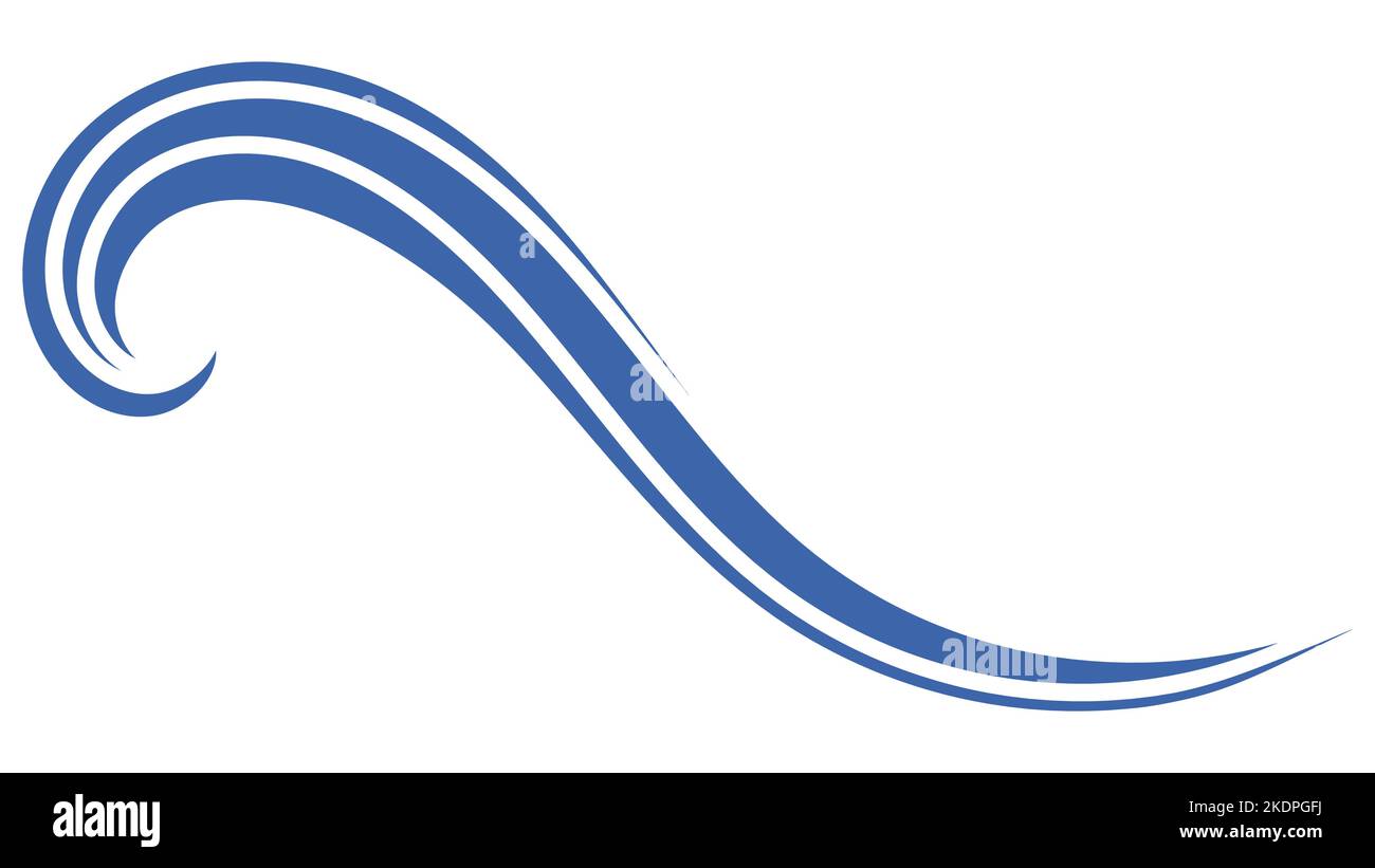 Wave logo eau de mer, lac ondulé, océan plage eau douce éclaboussure Illustration de Vecteur