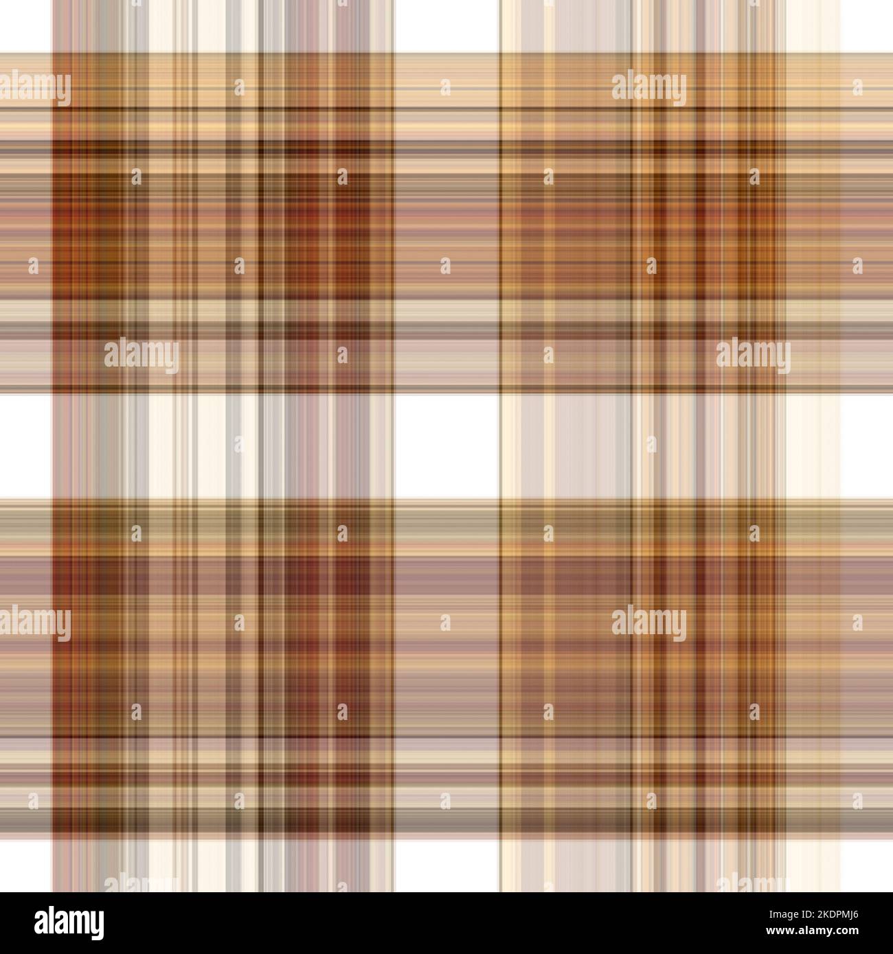 Tissu écossais blanc forêt à motif sans couture. Motif écossais de forêt automnale ton sur ton avec texture organique. Arrière-plan de bande orange pour papier peint rugueux. Banque D'Images