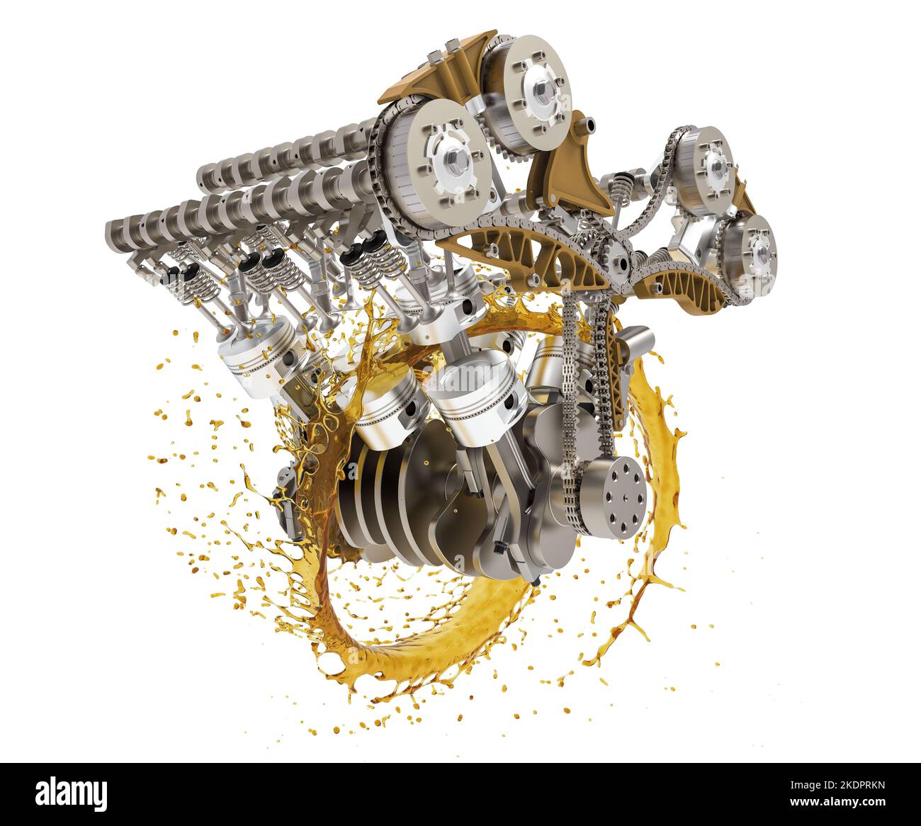 Chaîne de distribution du moteur.chaîne de distribution du moteur de la voiture.la chaîne de