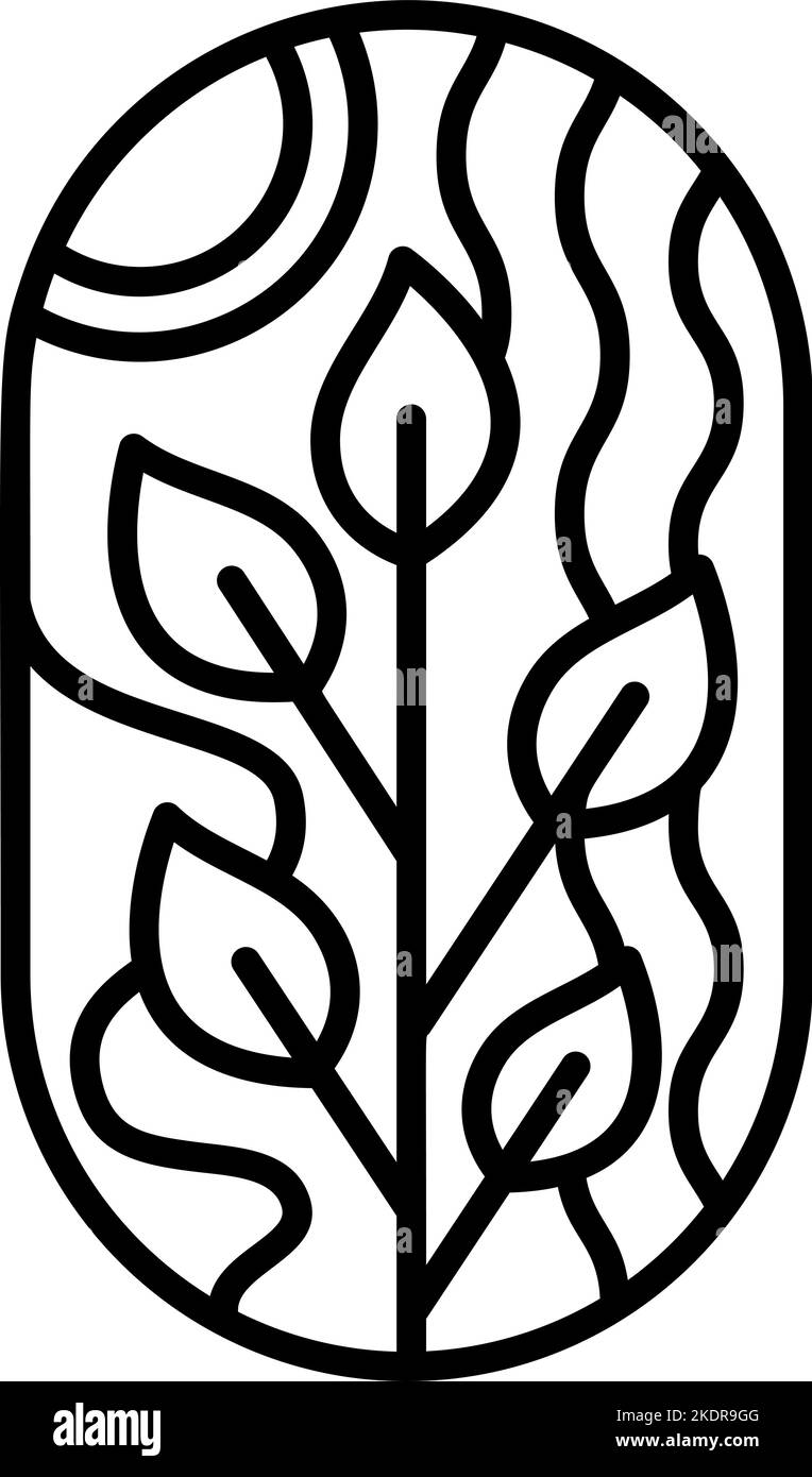 Feuilles de thé millésime pour café ou ferme étiquette de produit Eco logo biologique. Conception de plante. Emblème rond de style linéaire. Icône vectorielle abstraite pour les produits naturels Illustration de Vecteur