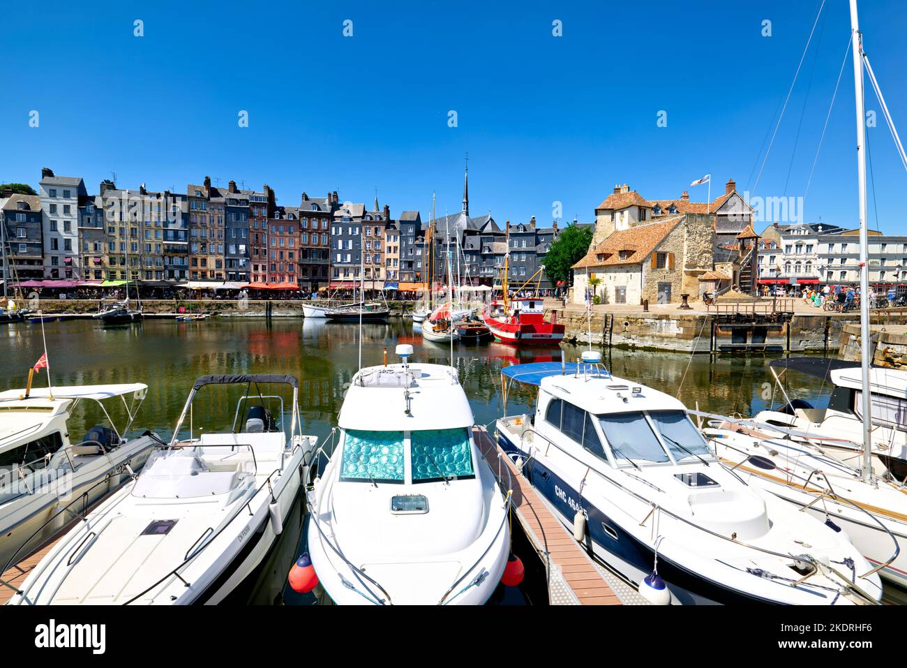 Honfleur Normandie France. Le port Banque D'Images