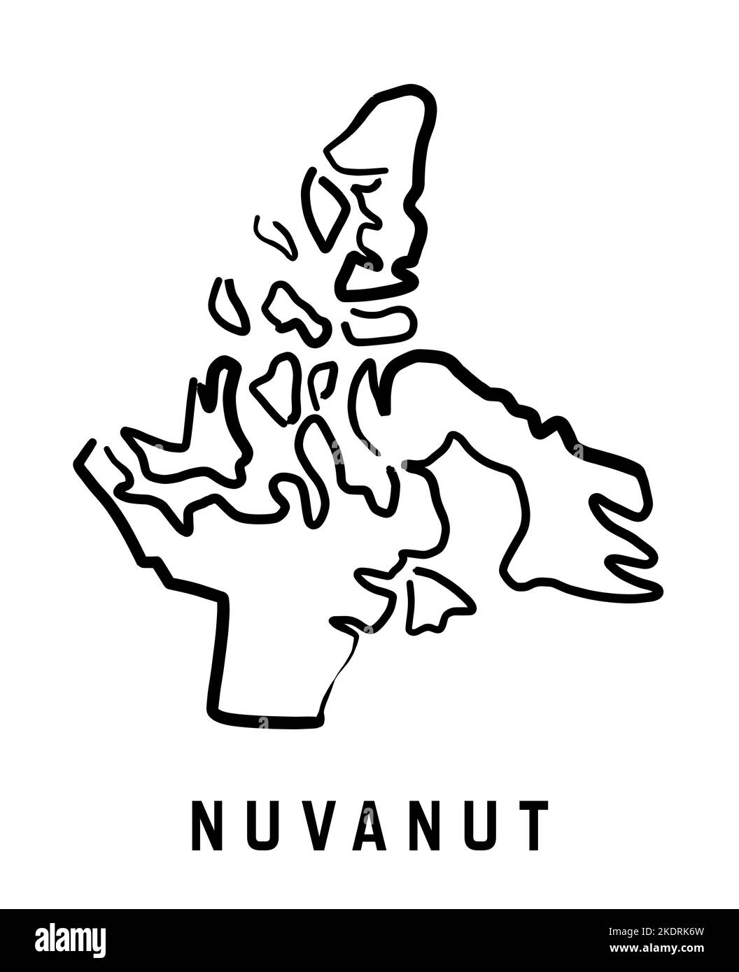 Plan de la carte Nuvanut - vecteur de la carte de la forme de la province canadienne tracé à la main et lisse. Province au Canada. Illustration de Vecteur