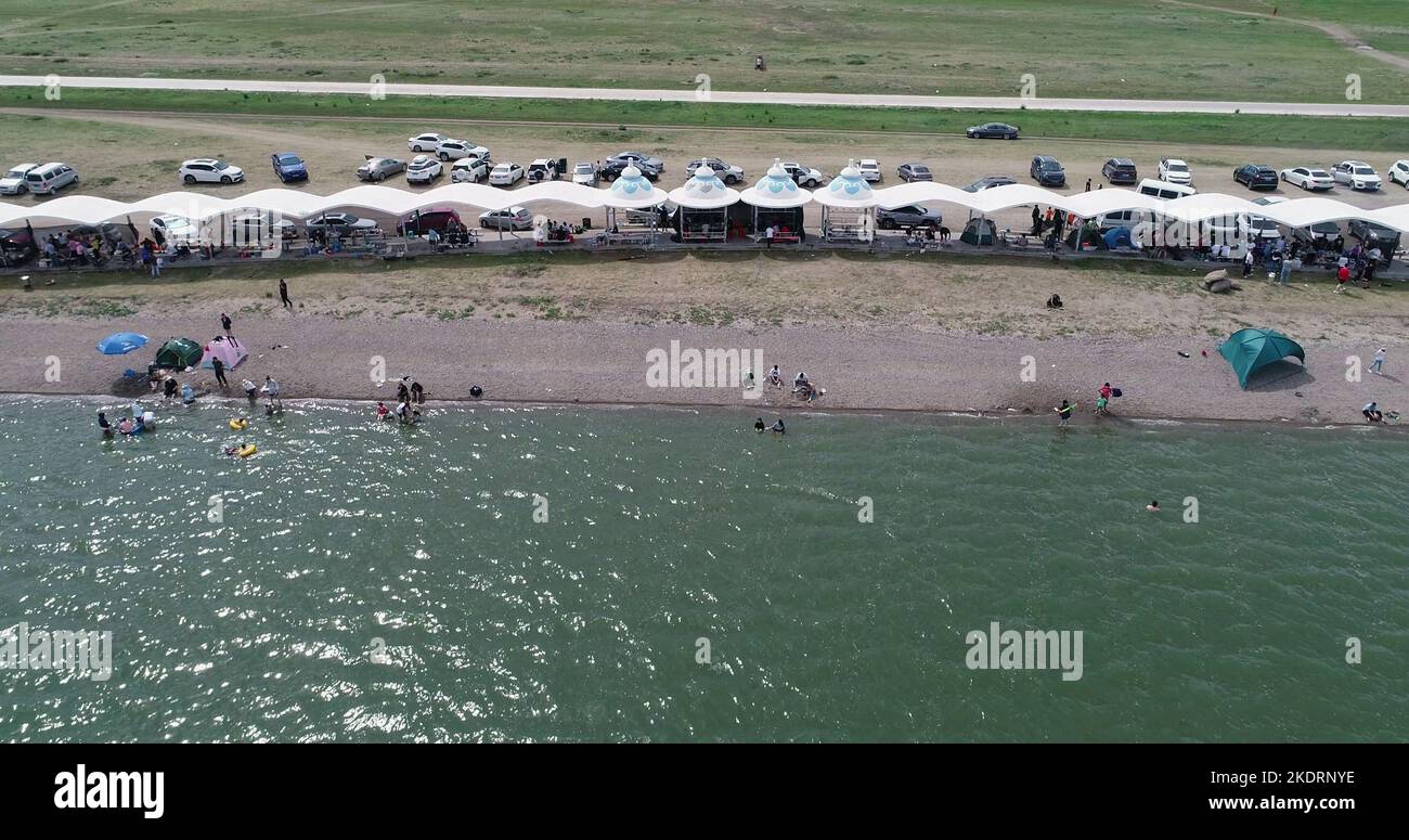 Ville de Hulunbuir: Le lac Aaron, avec la latitude, le plus grand lac d'eau douce Banque D'Images