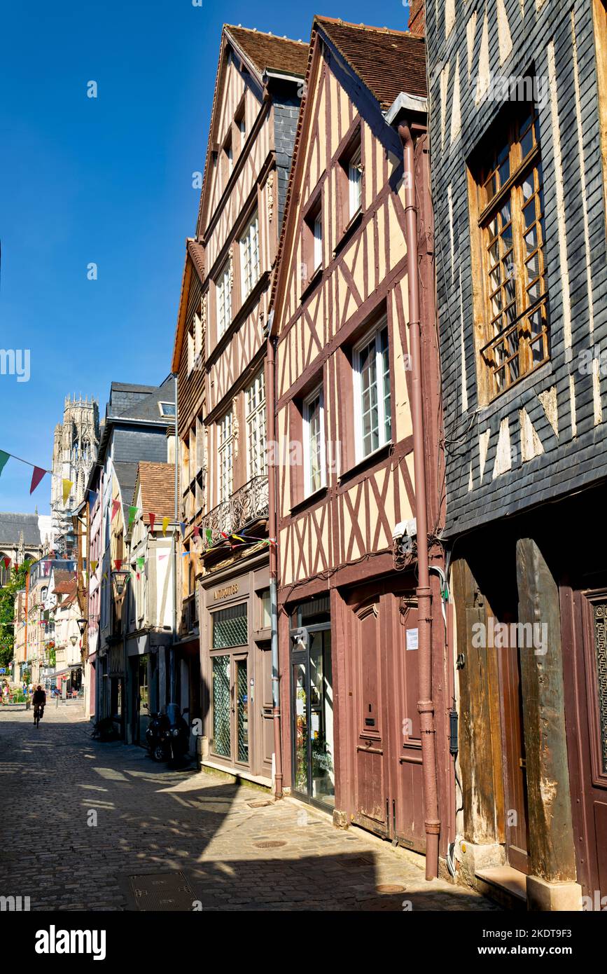 Rouen Normandie France. Maisons en bois Banque D'Images