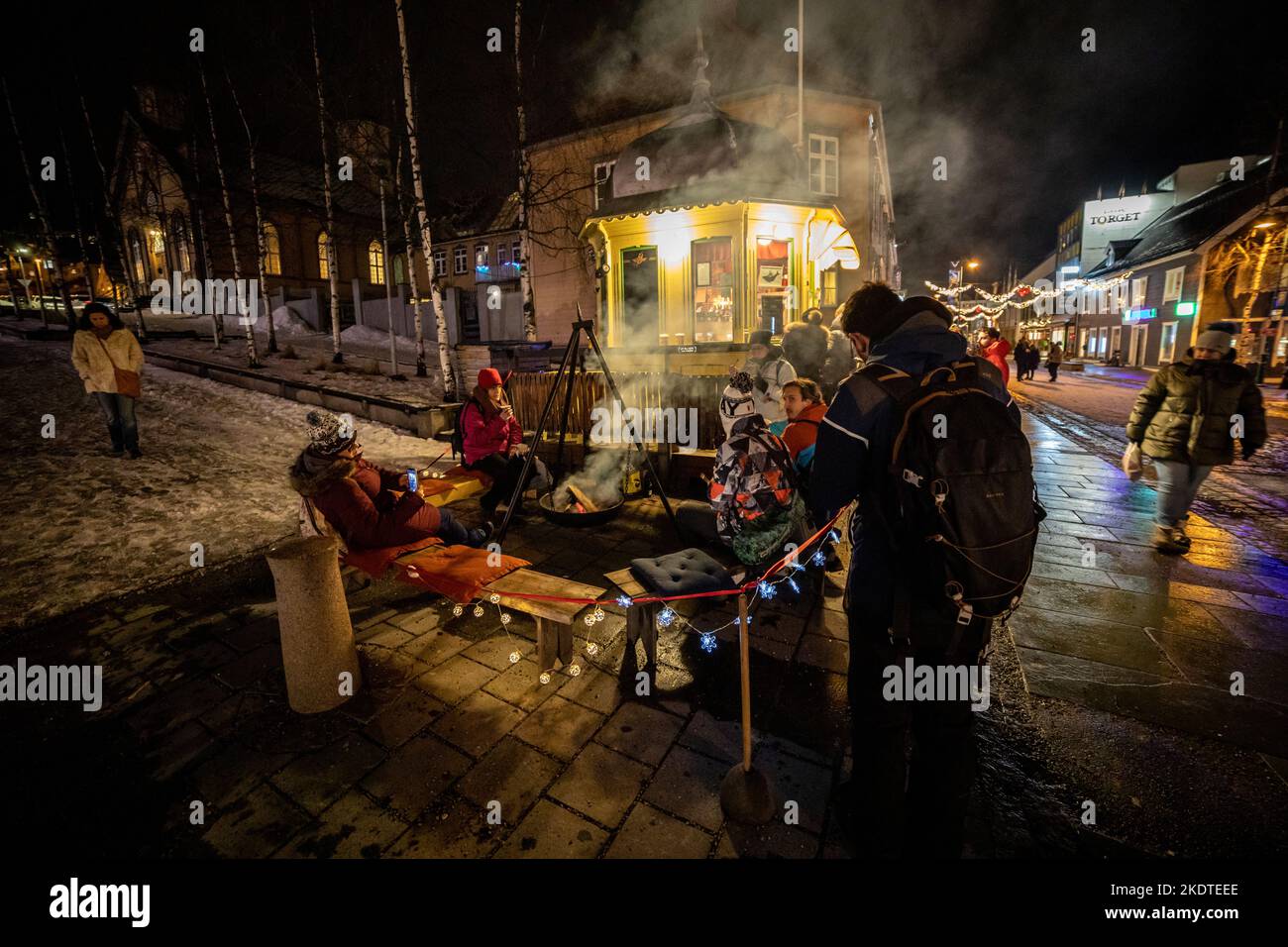 Raketten Bar - le Rocket Bar dans le centre de Tromso, en Norvège. Un arrêt touristique populaire pour le vin chaud et les hamburgers. Banque D'Images