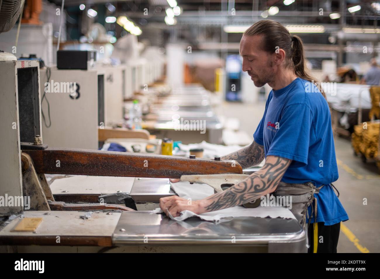 Photo Jim Wileman - usine de produits de cuir de Pittards, à Yeovil, Somerset. Banque D'Images