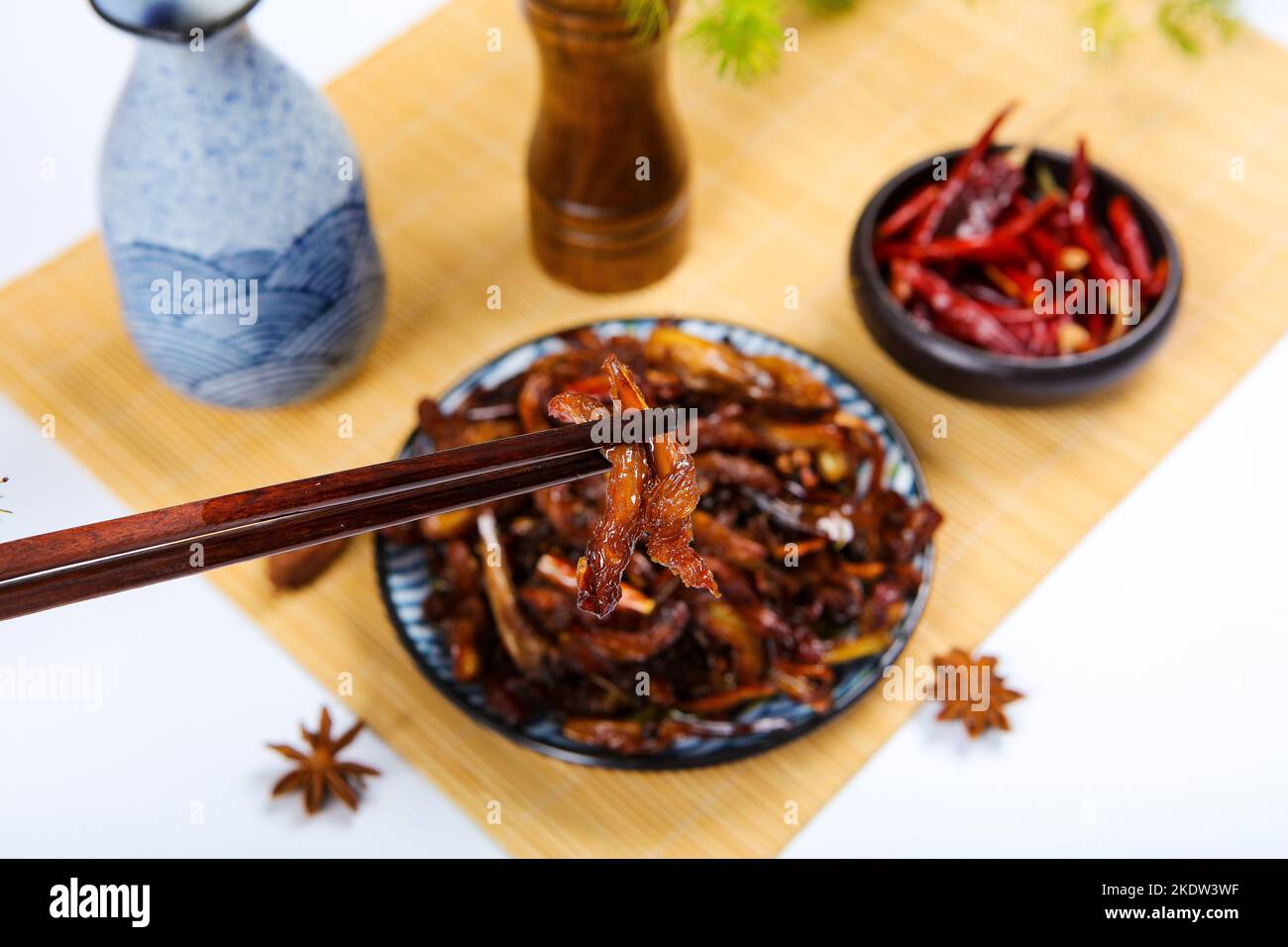 Une assiette de poulet frit Banque D'Images