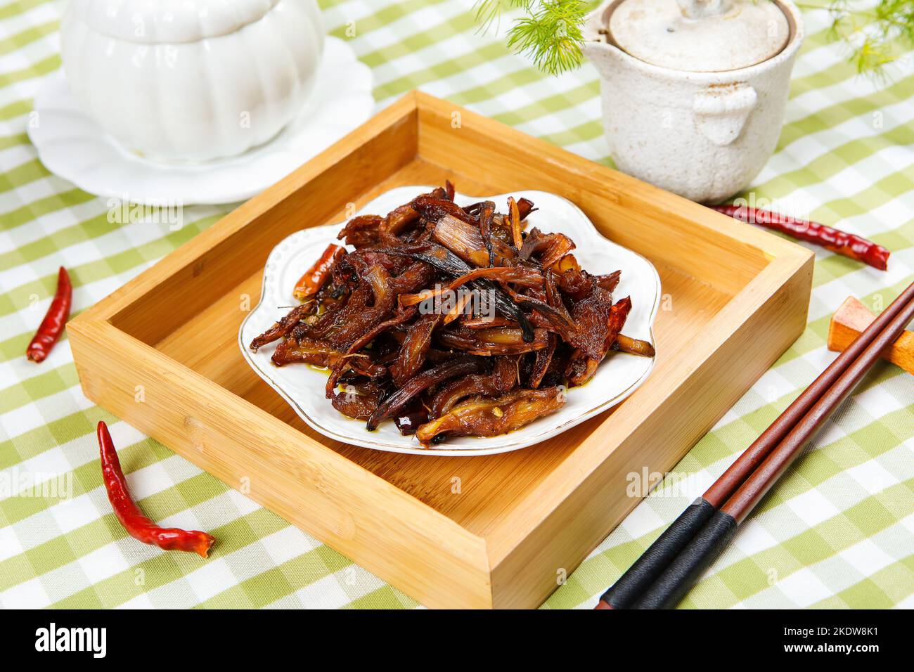 Une assiette de poulet frit Banque D'Images