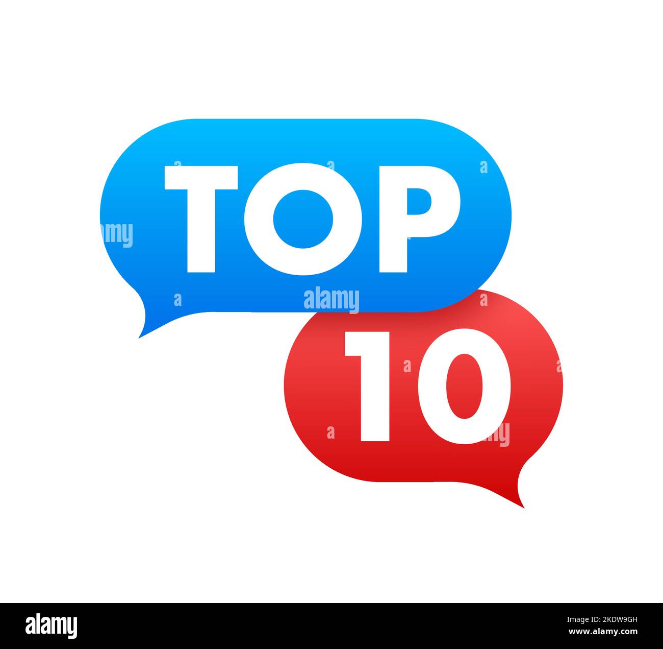 Top 10 - Top 10 des étiquettes colorées sur fond blanc. Illustration du stock vectoriel Illustration de Vecteur