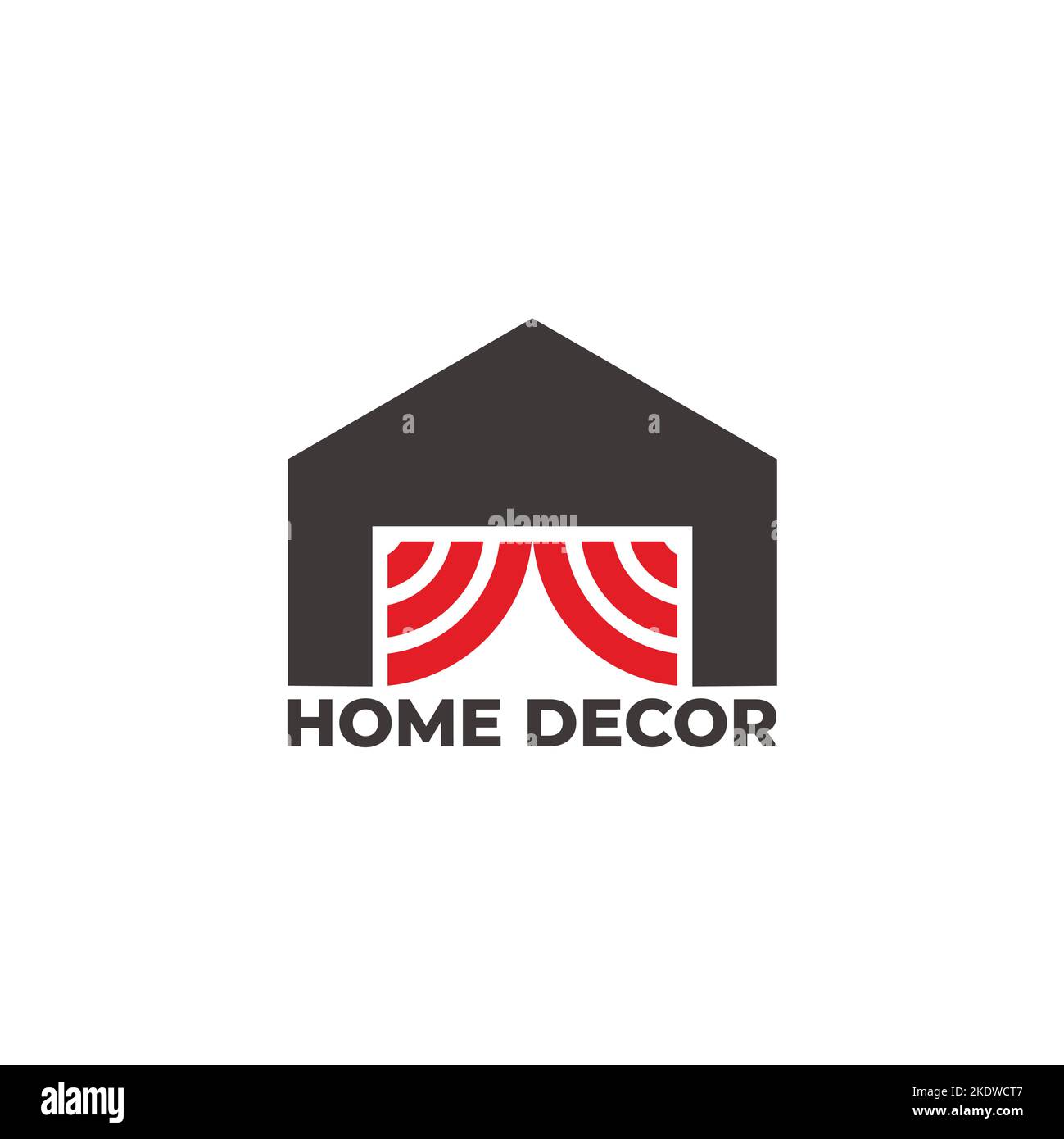 décoration d'intérieur rideau simple logo vecteur Illustration de Vecteur