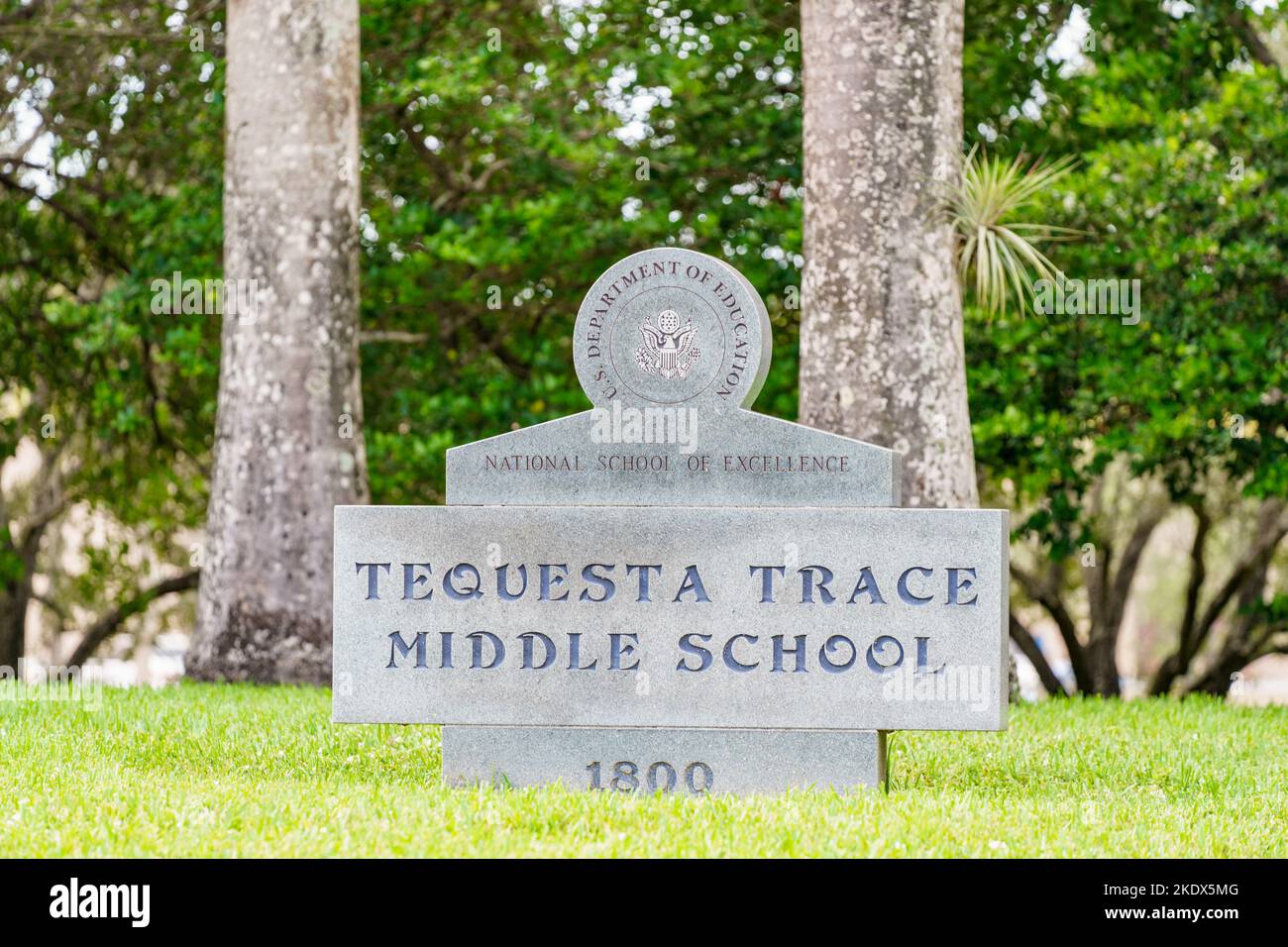 Weston, FL, Etats-Unis - 8 novembre 2022: Photo de Tequesta Trace Middle School signe Banque D'Images