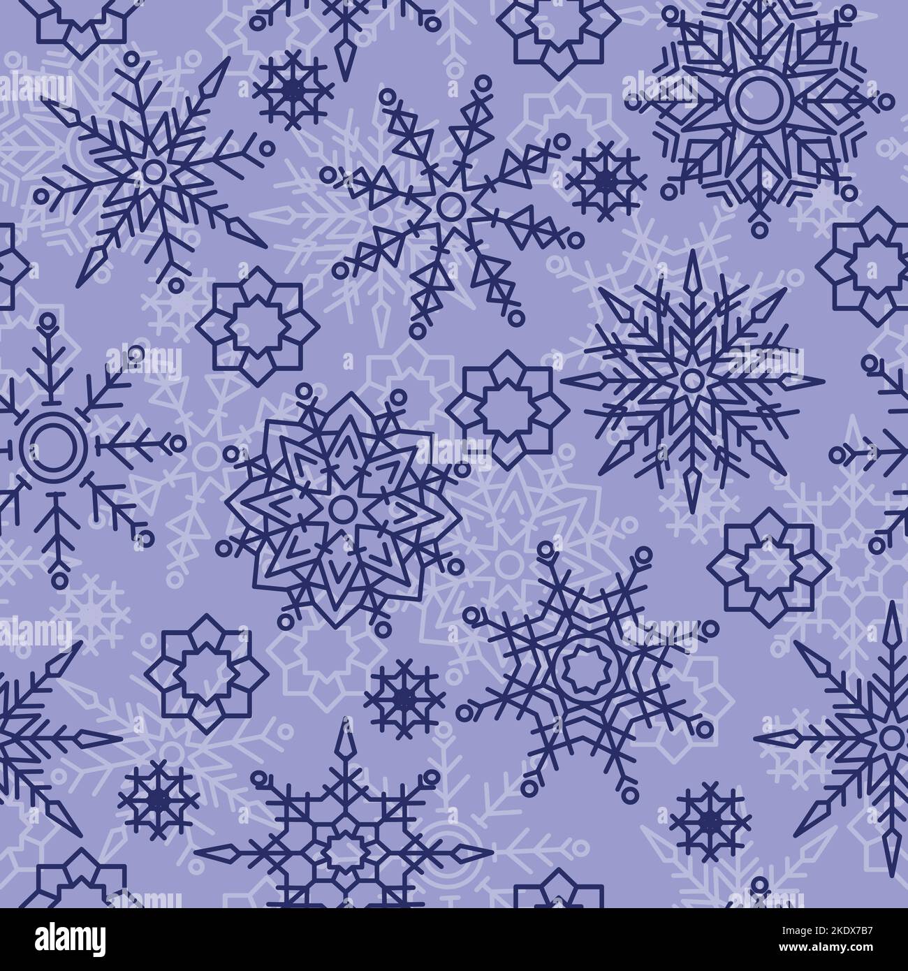 Flocon de neige hiver froid fond de motif sans couture Illustration de Vecteur