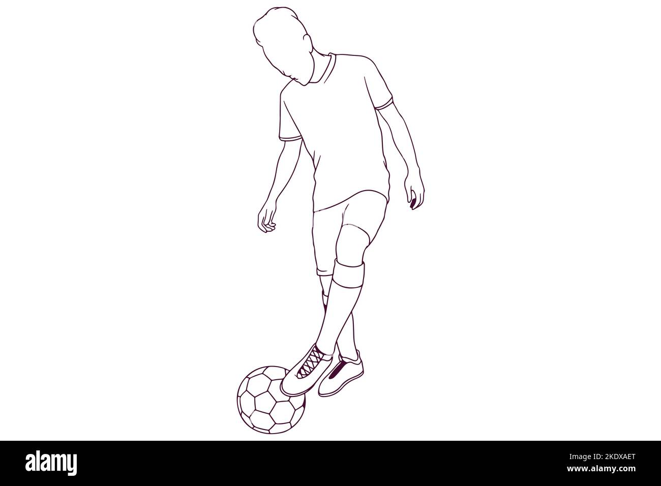 illustration vectorielle de style dribbling main de joueur de football Illustration de Vecteur