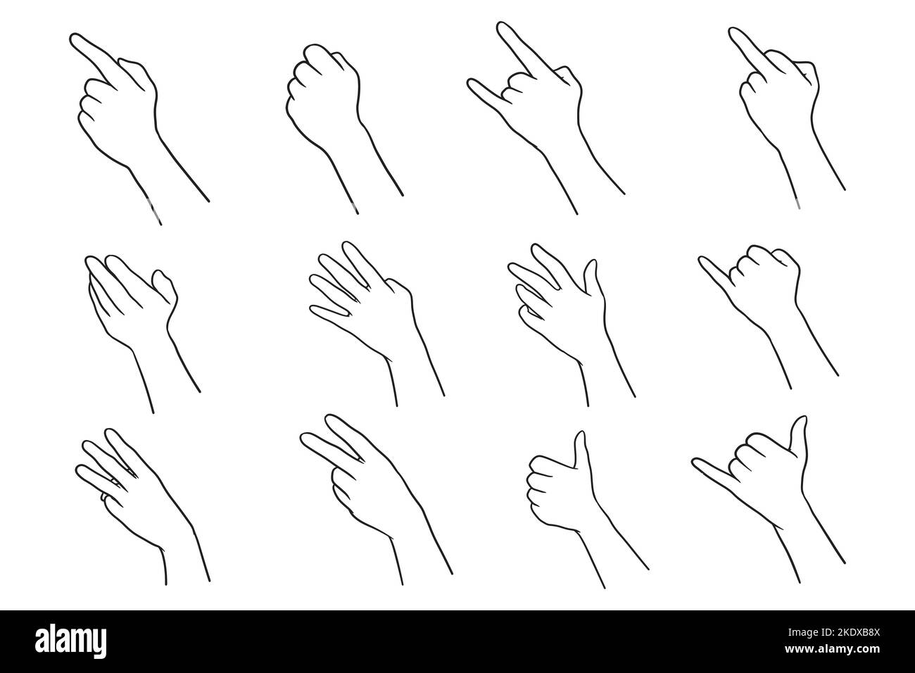 illustration du côté extérieur du mouvement de la main dessiné à la main Illustration de Vecteur